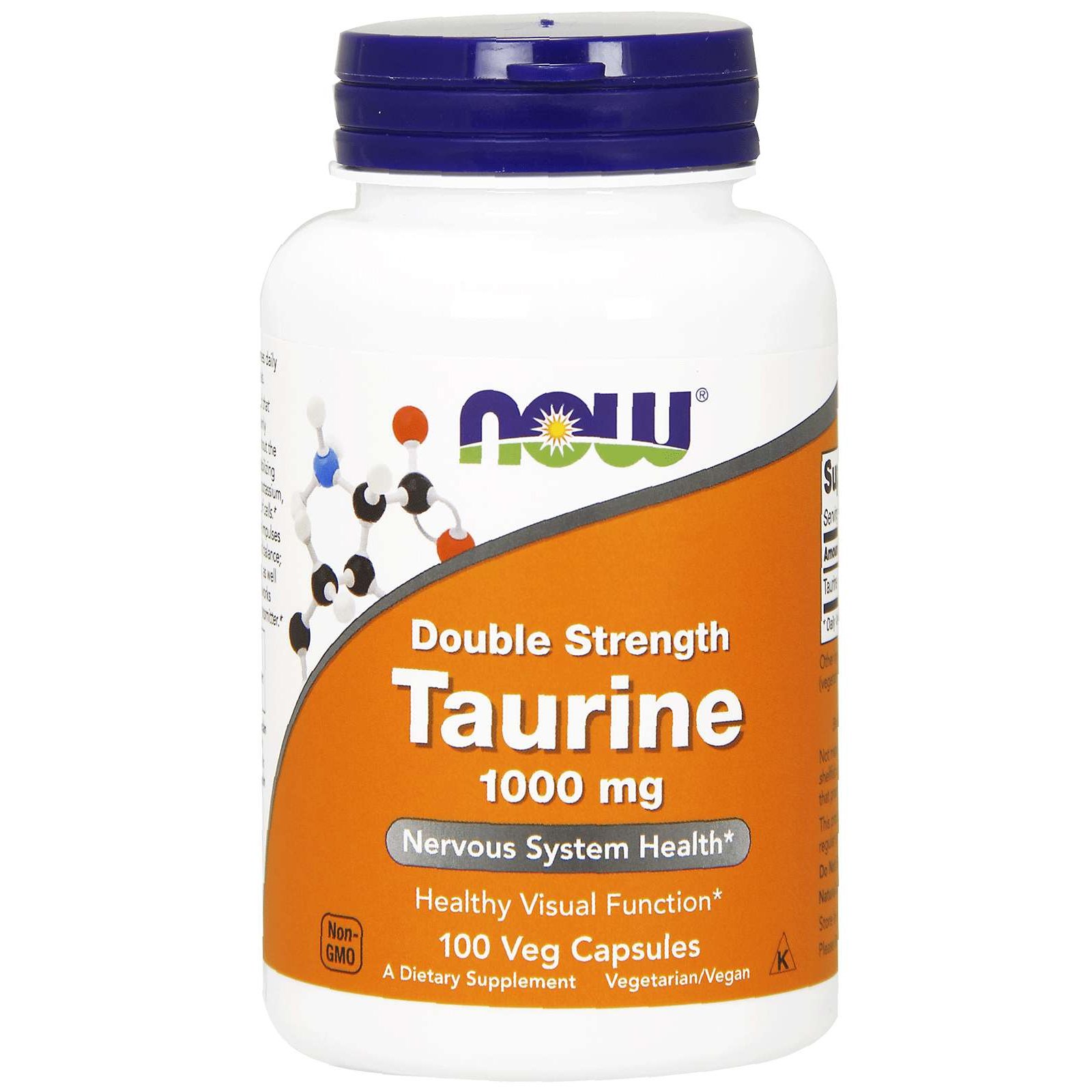 Now Foods Taurine Double Strength 1000mg (Free Form) Συμπλήρωμα Διατροφής για τη Φυσιολογική Λειτουργία του Εγκεφάλου 100veg.caps φωτογραφία