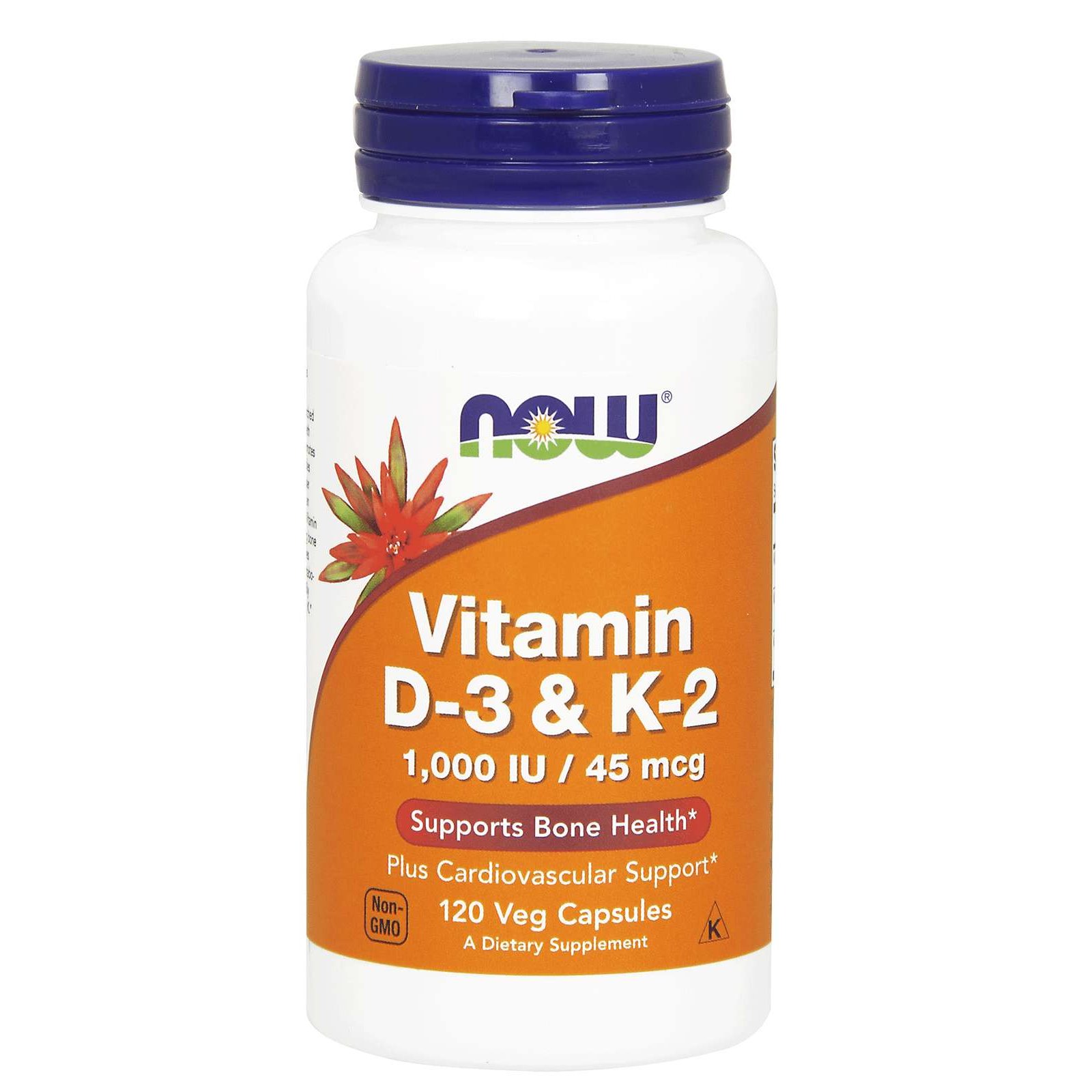 Now Now Foods Vitamin D-3 & K-2 1000iu Συμπλήρωμα Διατροφής, Ειδική Φόρμουλα Κατά της Οστεοπόρωσης 120veg.caps