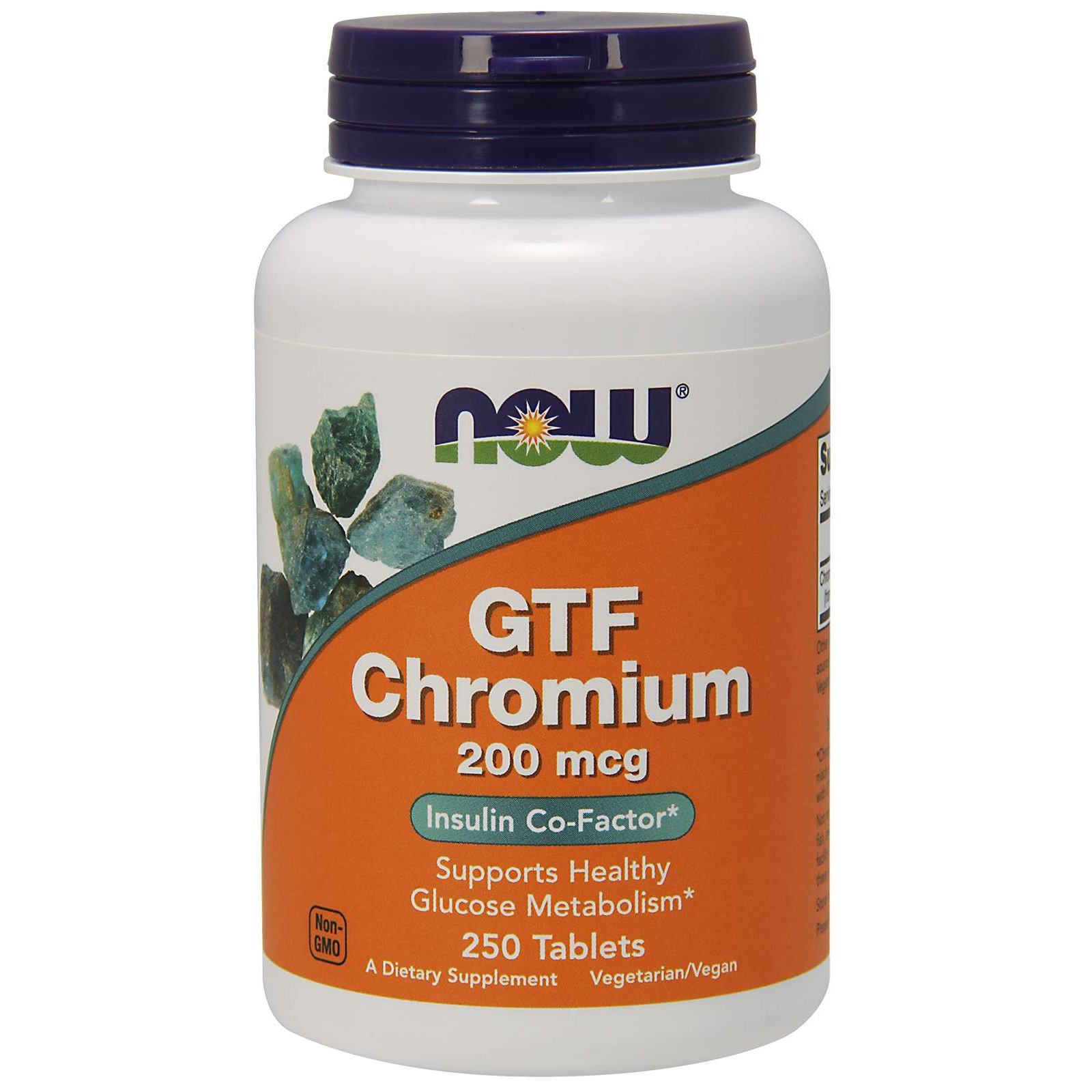 Now Now Foods GTF Chromium 200mcg Yeast Free Vegetarian Συμπλήρωμα Διατροφής που Ρυθμίζει τα Επίπεδα Γλυκόζης στο Αίμα 250tabs