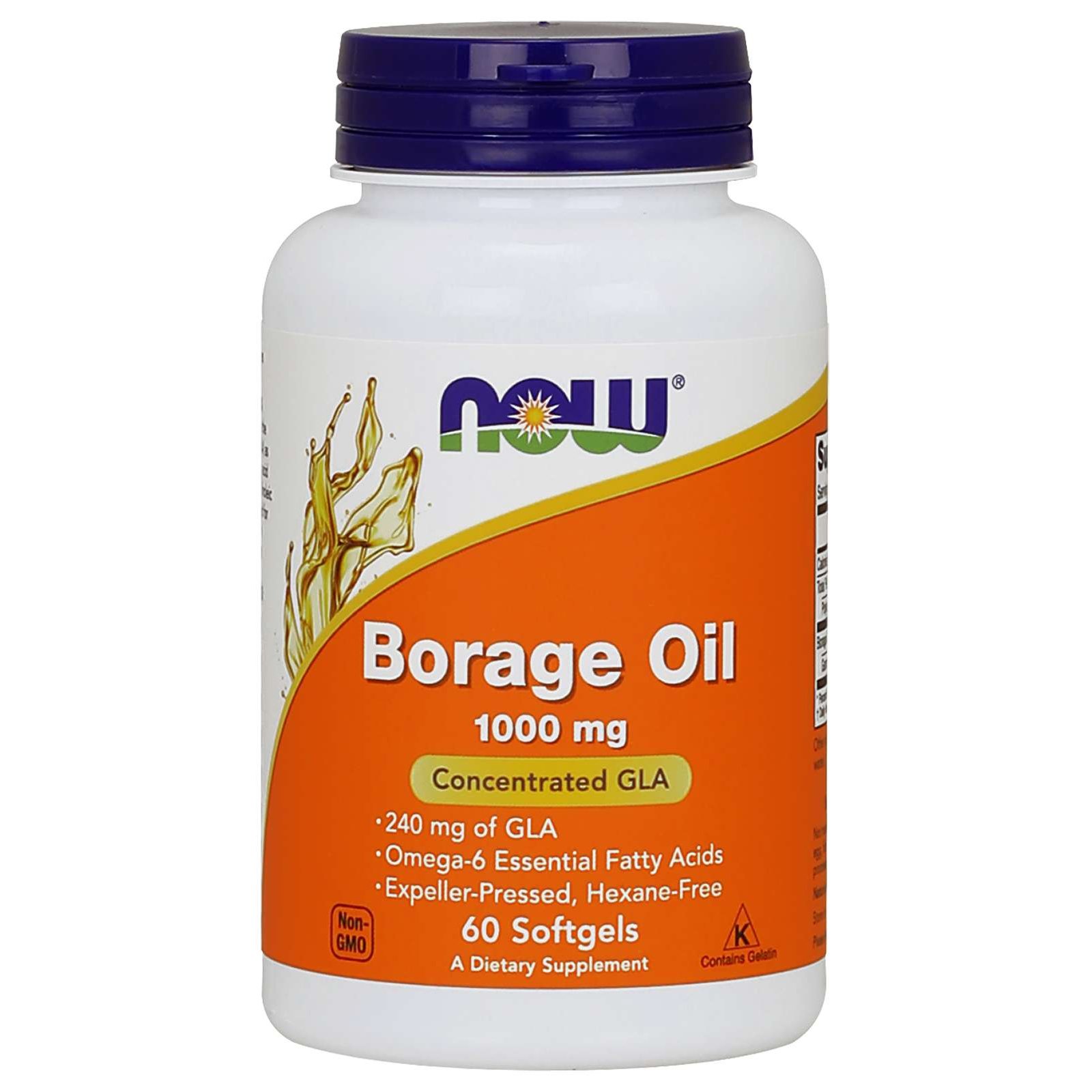 Now Now Foods Borage Oil 1000mg Συμπλήρωμα Διατροφής, Ιδανικό για την Προστασία του Καρδιαγγειακού Συστήματος 60 Softgels