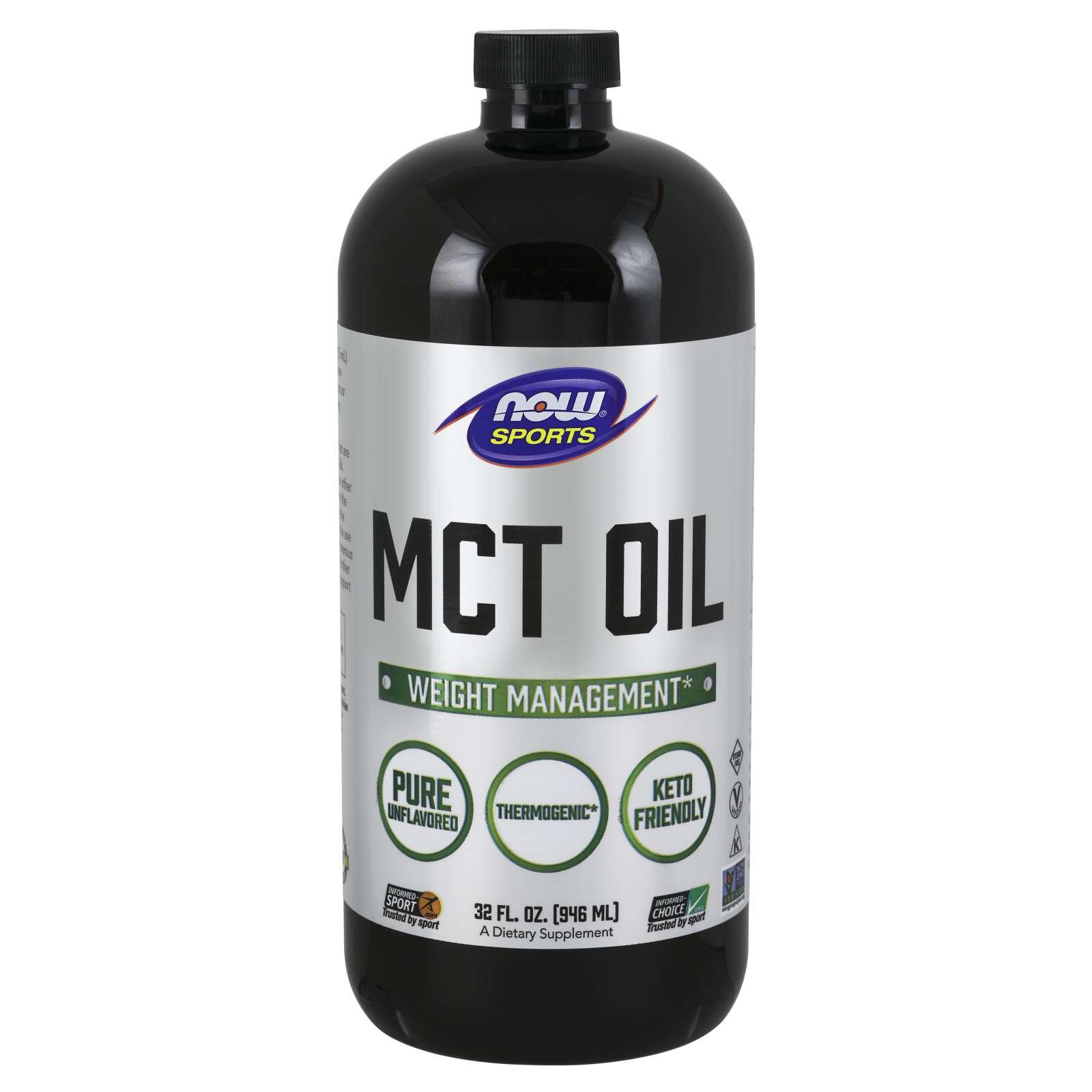 Now Now Foods MCT Oil Liquid Vegeterian 100% Pure Συμπλήρωμα Διατροφής, Θερμογεννητική Φόρμουλα Απώλειας Βάρους 946ml