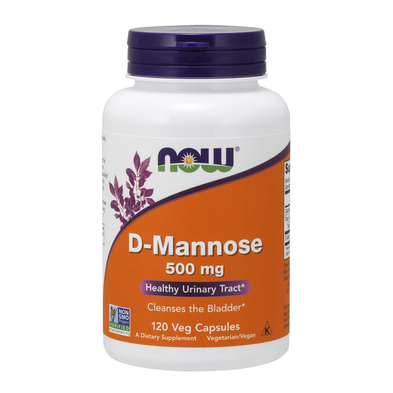 Now Now Foods D-Mannose 500mg Συμπλήρωμα Διατροφής με 10 Φορές πιο Ισχυρή από το Cranberry Δράση για τις Ουρολοιμώξεις 120veg.caps