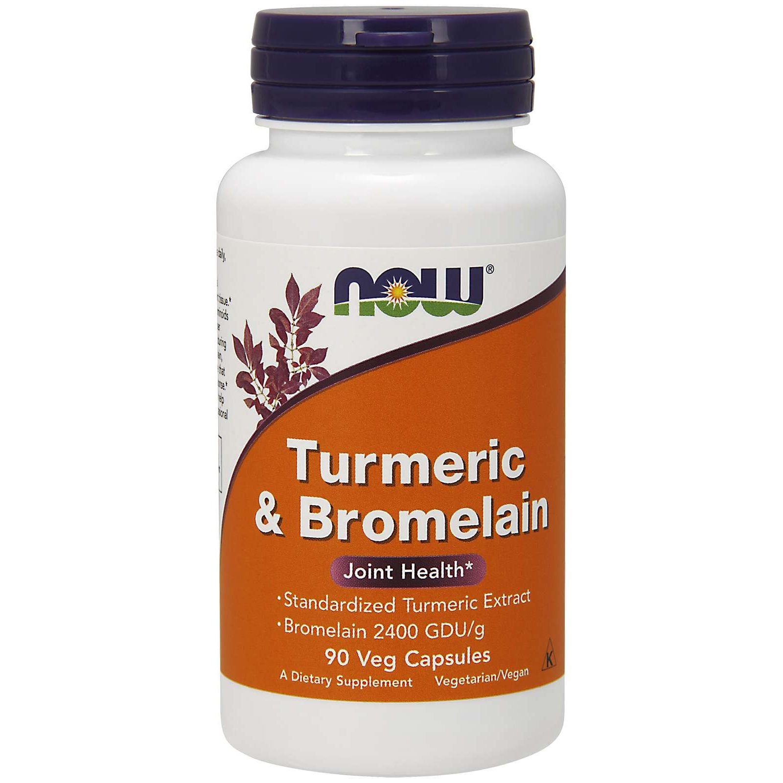 Now Now Foods Turmeric & Bromelain 2400 GDU 300mg / 150mg Συμπλήρωμα Διατροφής με Ισχυρές Αντιφλεγμονώδεις Ιδιότητες 90veg.caps