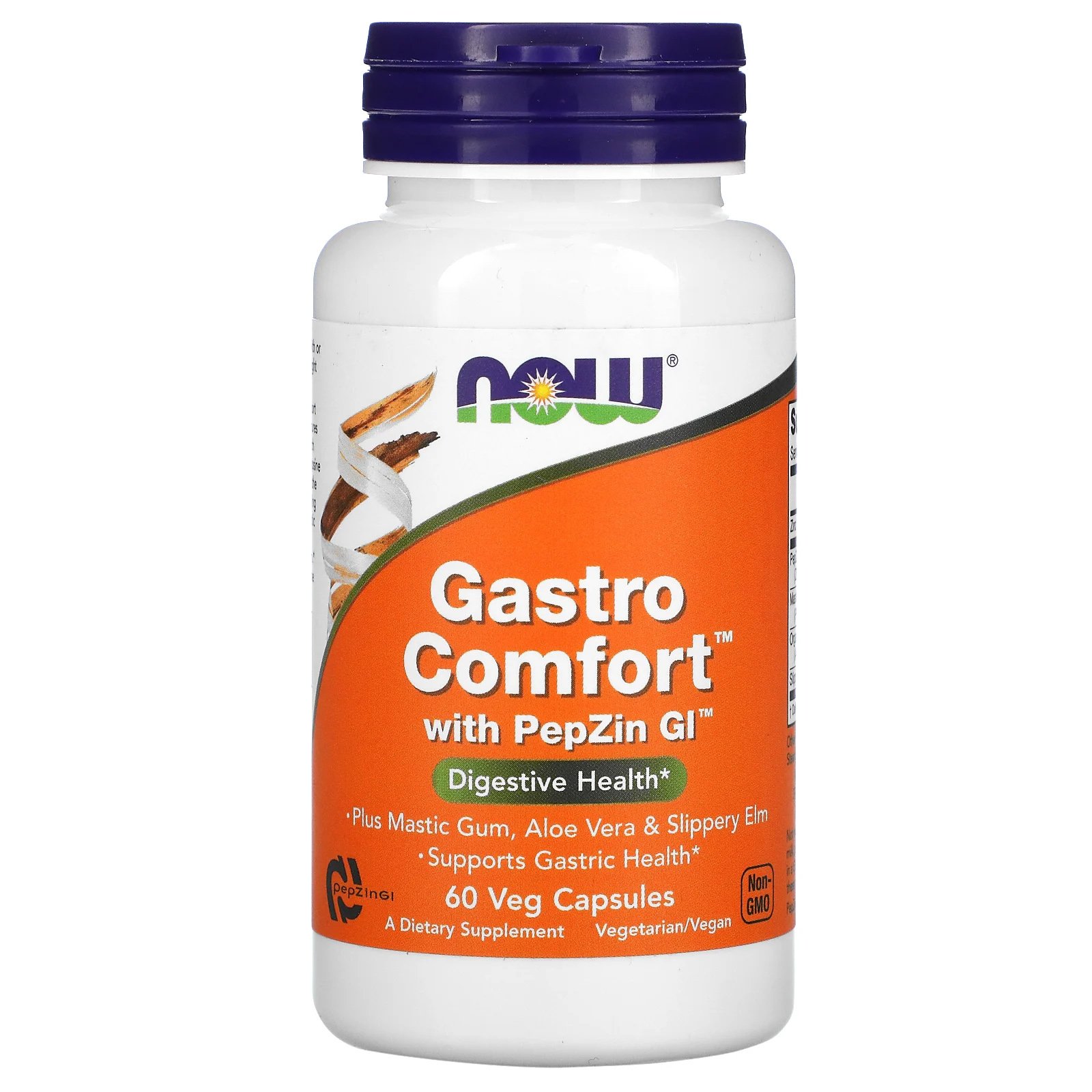 Now Now Food Gastro Comfort with PepZin Gi Συμπλήρωμα Διατροφής για την Υποστήριξη της Υγείας του Στομάχου 60veg.caps