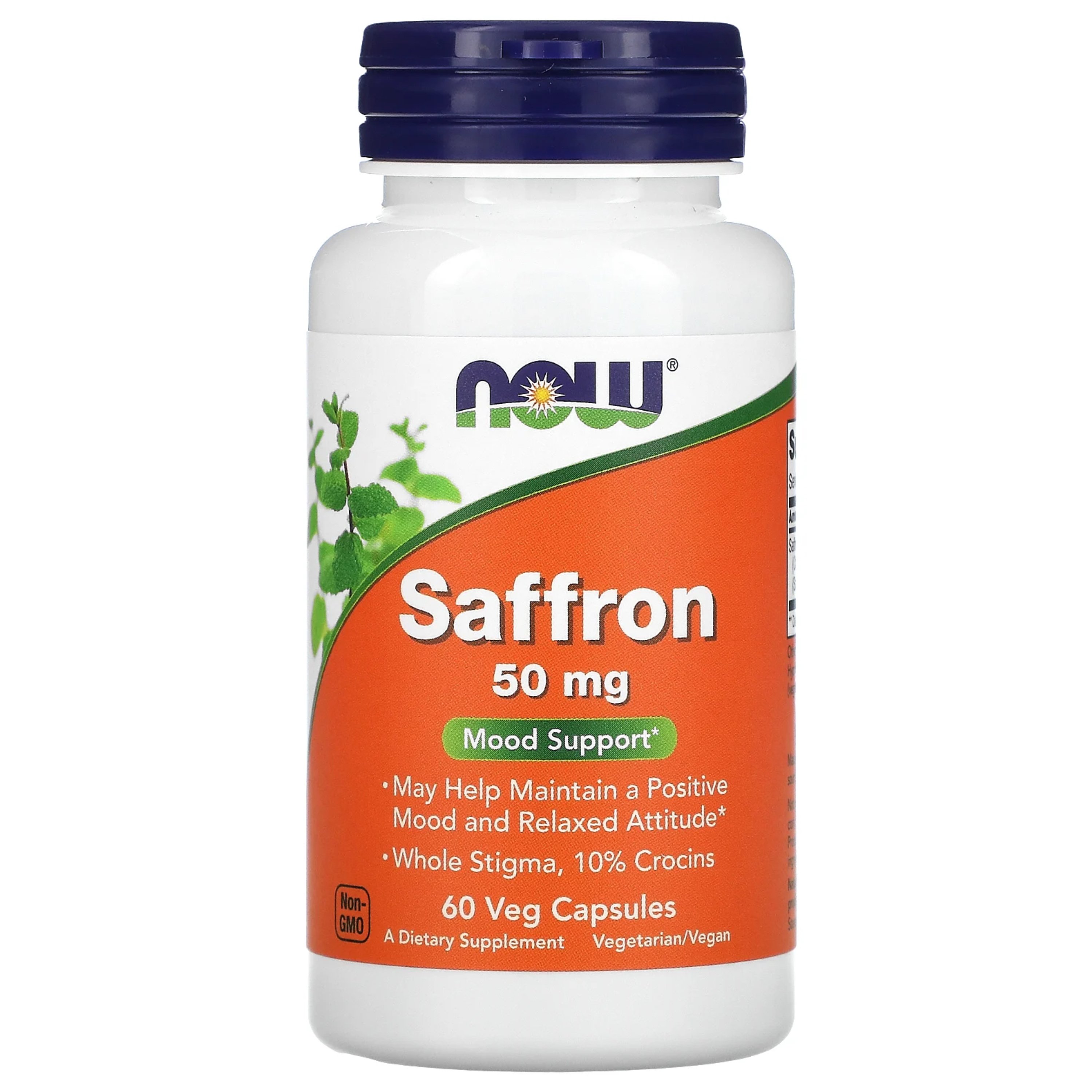 Now Now Foods Saffron 50mg Συμπλήρωμα Διατροφής για την Υποστήριξη της Θετικής Διάθεσης 60 Veg.caps