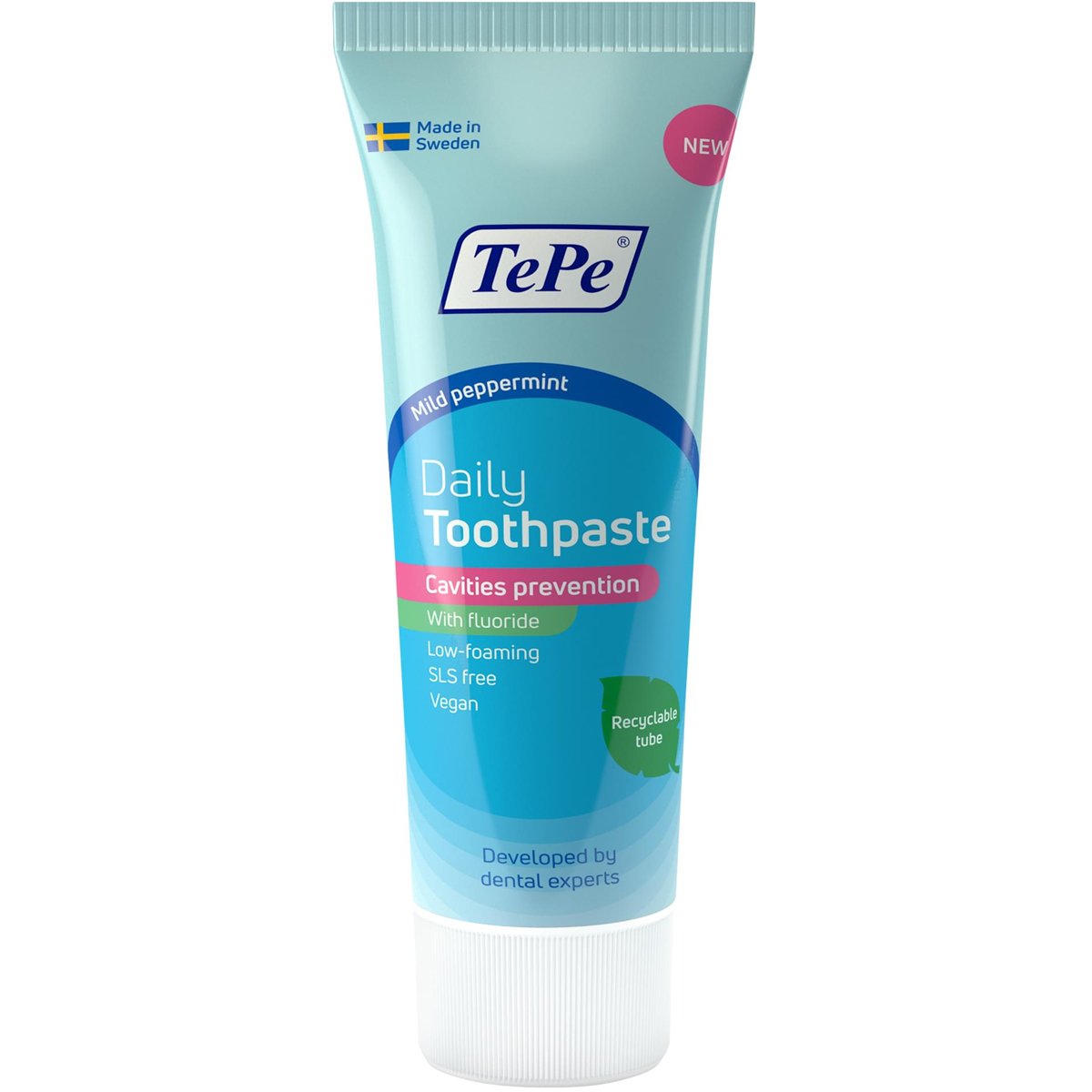 Tepe TePe Daily Toothpaste Mild Peppermint Cavities Prevention Οδοντόκρεμα Καθημερινής Χρήσης με Φθόριο 1450ppm & Ήπια Γεύση Μέντας Κατά της Τερηδόνας 75ml