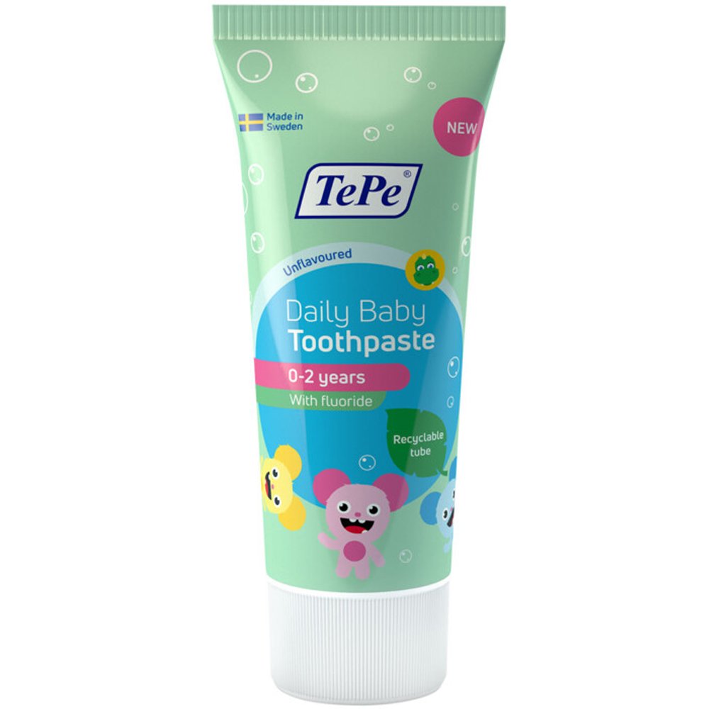 TePe Daily Baby Toothpaste Unflavoured 0-2 Years with Fluoride Βρεφική Οδοντόκρεμα Καθημερινής Χρήσης με Φθόριο & Χωρίς Γεύση 50ml φωτογραφία