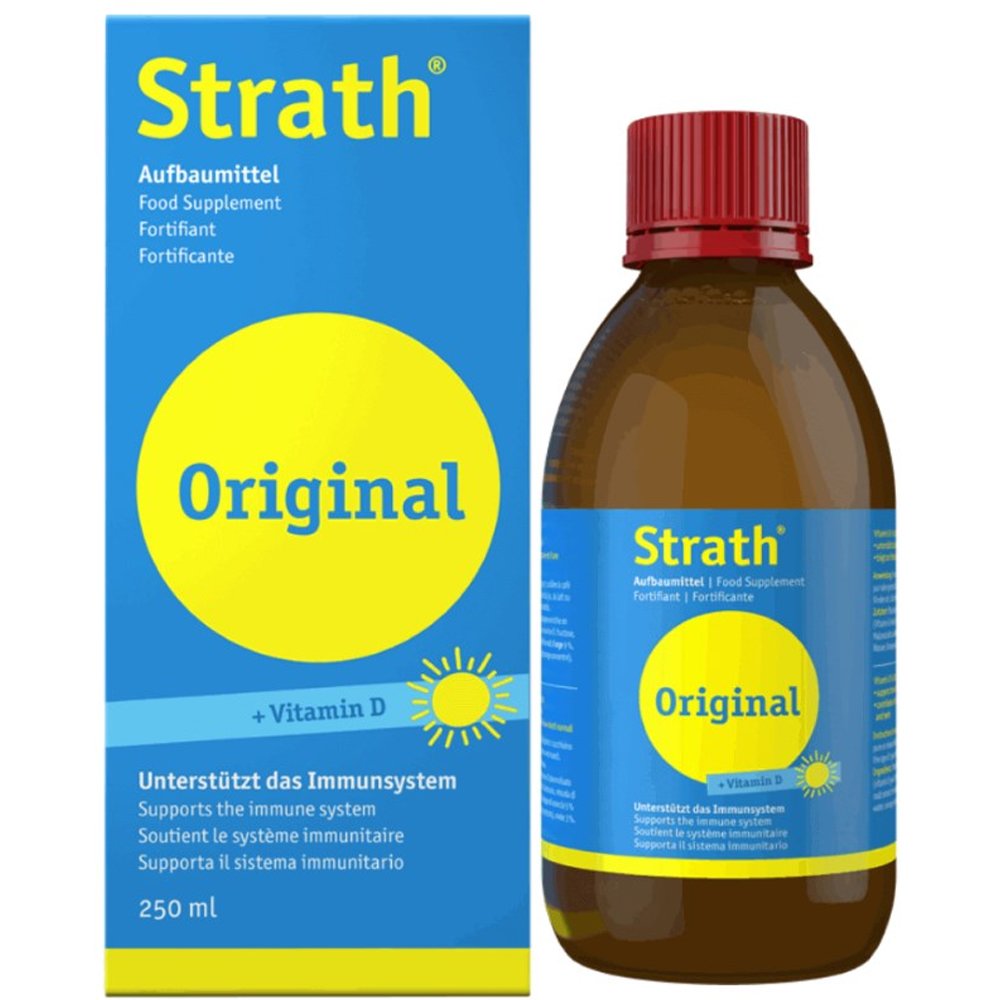 Strath Original & Vitamin D Συμπλήρωμα Διατροφής Πολυβιτουμινούχο από Φυτική Μαγιά με Βιταμίνη D για την Υποστήριξη των Οστών, Ισχυρό Ανοσοποιητικό, Ενέργεια & Τόνωση 250ml φωτογραφία