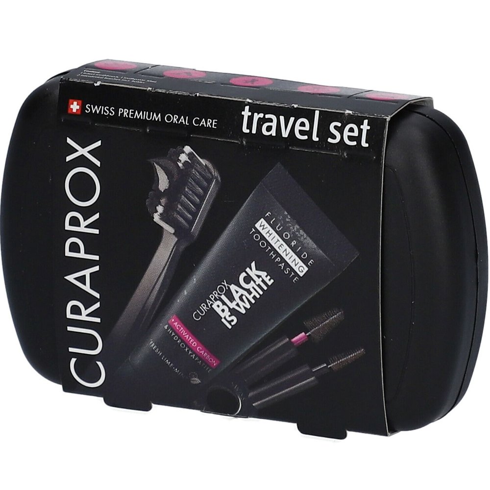 Curaprox Black Is White Travel Set Black Σετ Ταξιδιού Στοματικής Φροντίδας σε Μαύρο Χρώμα 1 Τεμάχιο φωτογραφία