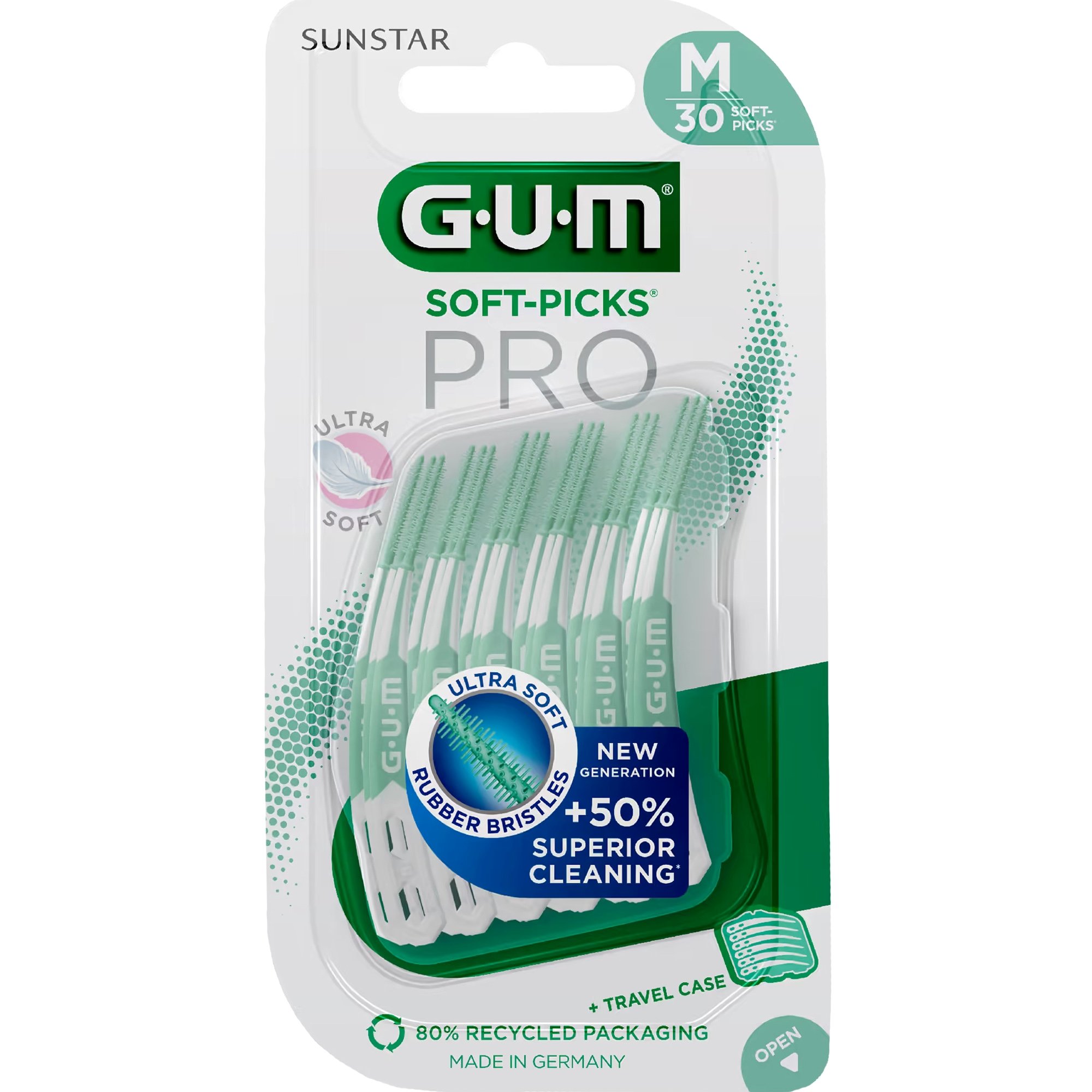 Gum Soft Picks Pro Οδοντογλυφίδες Μεσοδόντιου Καθαρισμού από Καουτσκούκ με Εξαιρετικά Απαλές Ίνες, 30 Τεμάχια – Medium