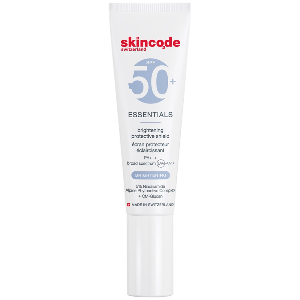 Skincode Skincode Essentials Brightening Protective Shield Λεπτόρρευστη Αντηλιακή Κρέμα Προσώπου Πολύ Υψηλής Προστασίας Κατά των Καφέ Κηλίδων & του Αποχρωματισμού Spf50+, 30ml