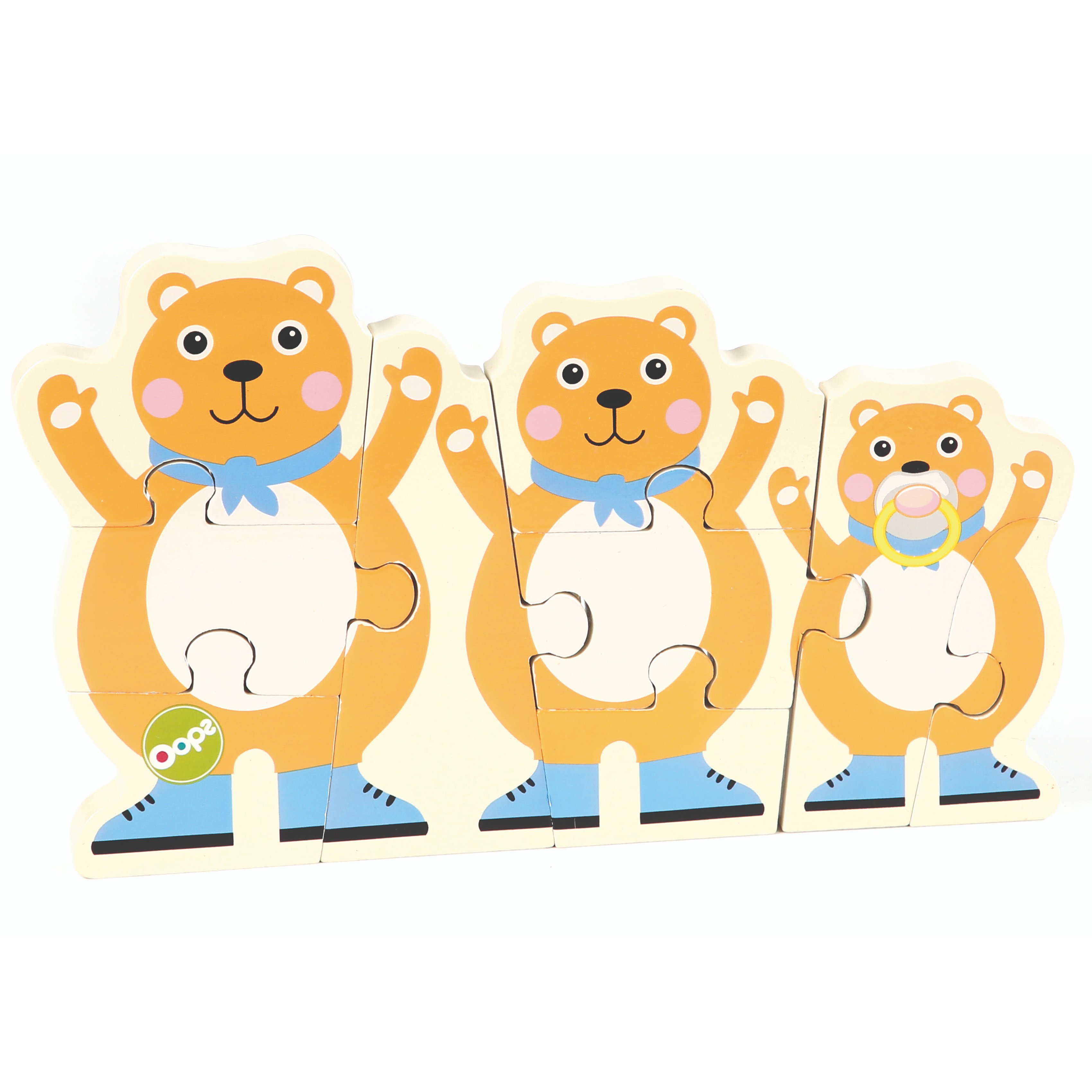 Oops Oops Dual-Step Wooden Puzzle Ξύλινο Παιδικό Παιχνίδι Παζλ 1 Τεμάχιο - Bear