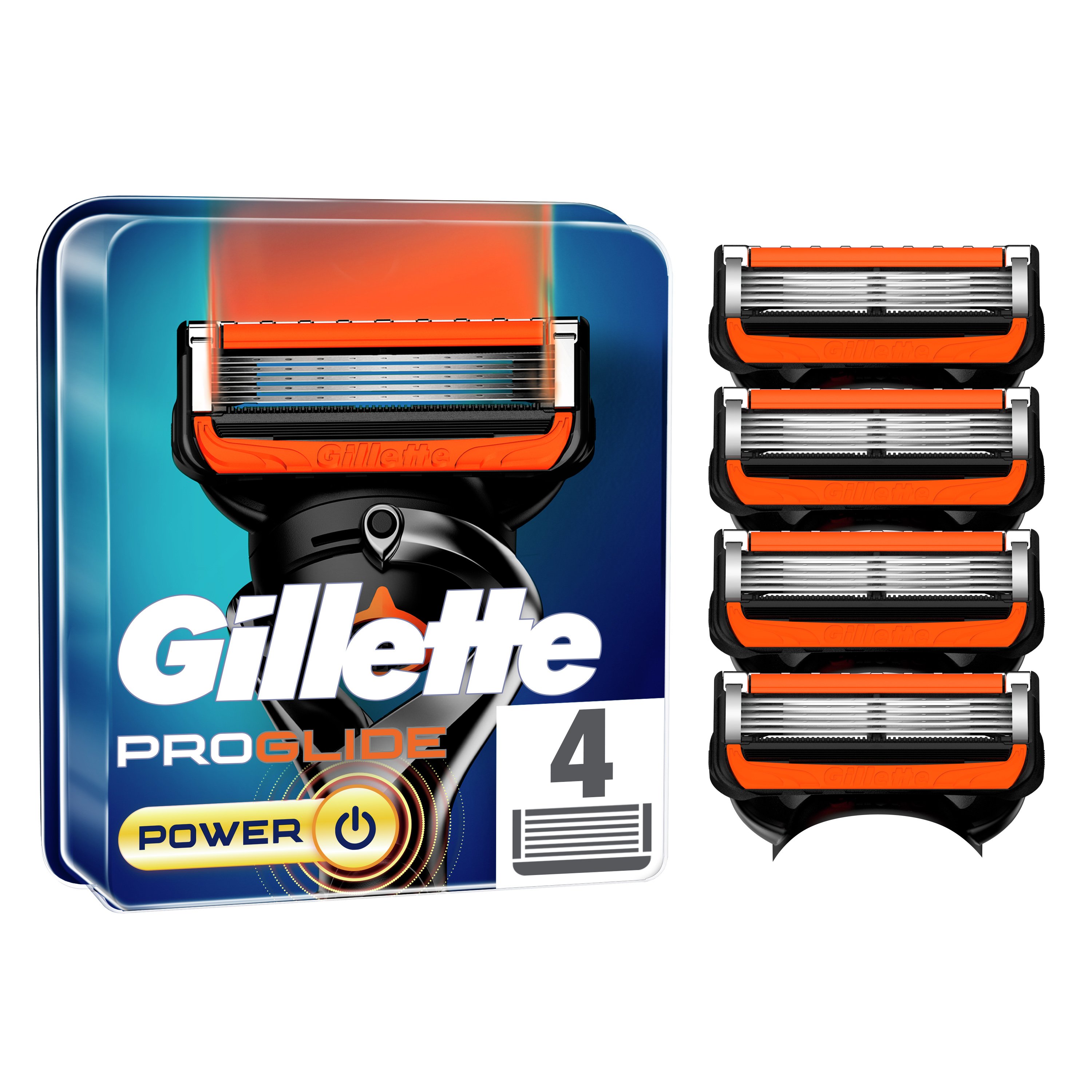 Gillette Gillette Fusion 5 Proglide Power Ανταλλακτικές Κεφαλές Ανδρικής Ξυριστικής Μηχανής με 5 Λεπίδες Κατά των Ερεθισμών 4 Τεμάχια