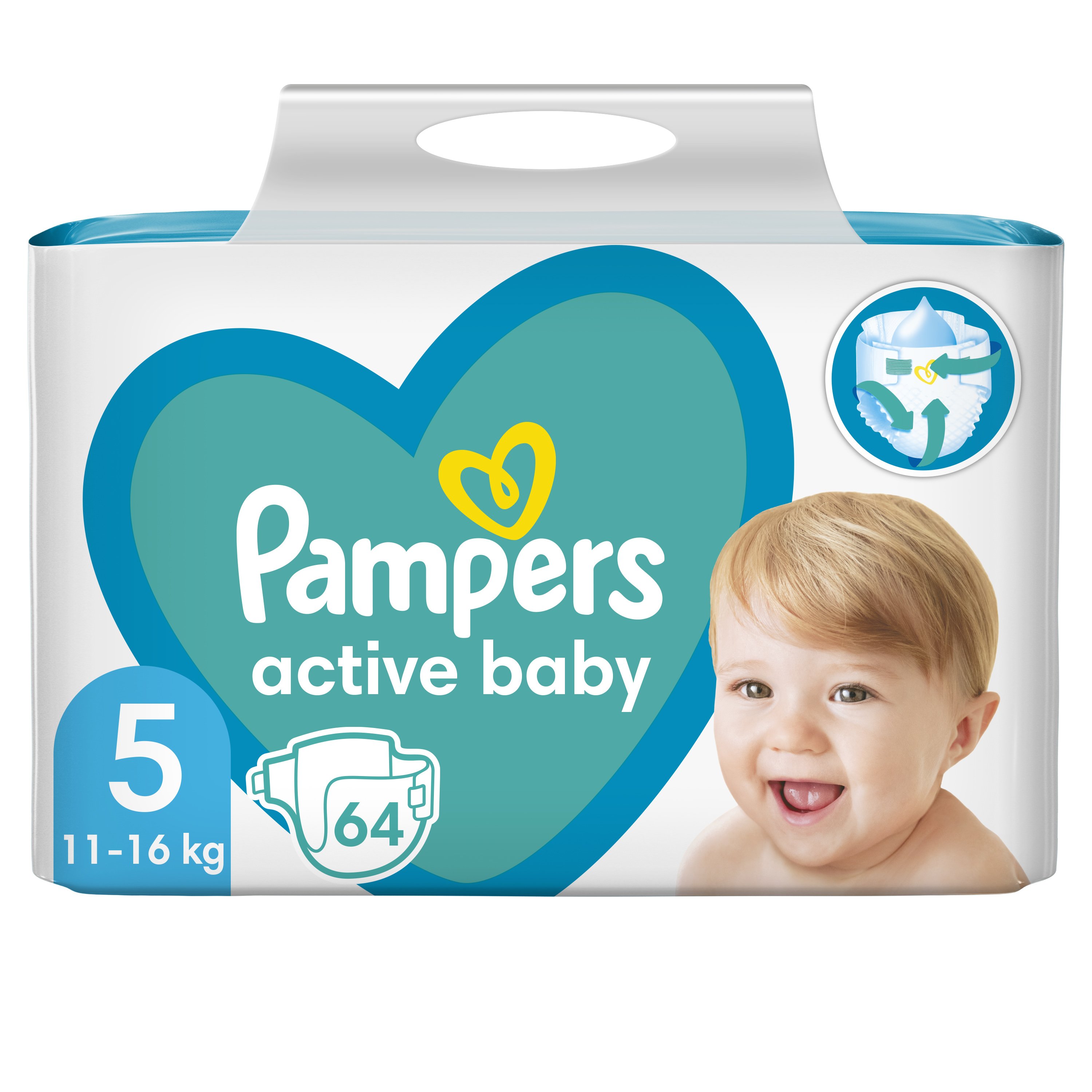 Pampers Active Baby No5 (11-16kg) Giant Pack 64 πάνες