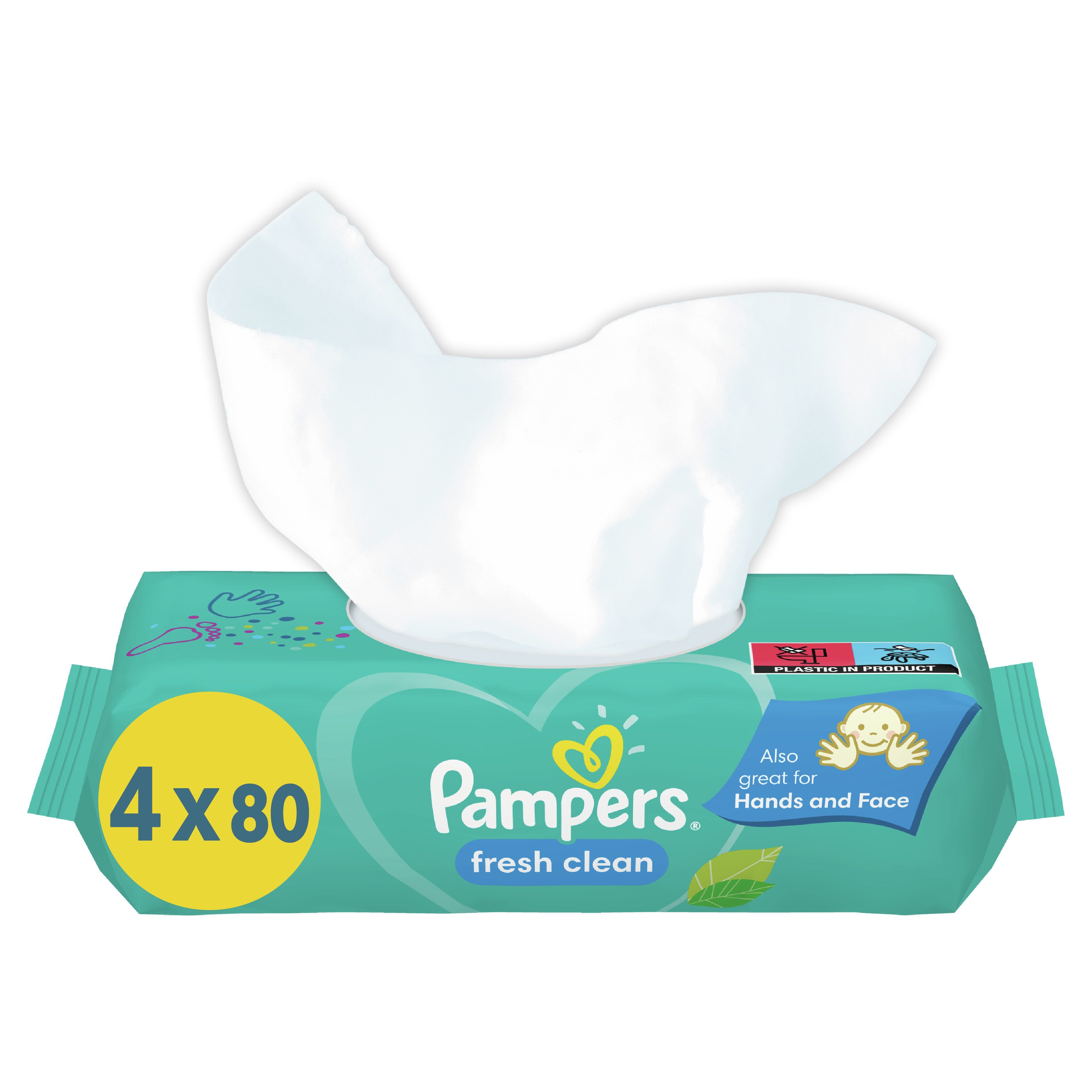 Pampers Pampers Fresh Clean Wipes Απαλά Μωρομάντηλα με Υπέροχο Άρωμα Φρεσκάδας 320 Τεμάχια (4x80 Τεμάχια)