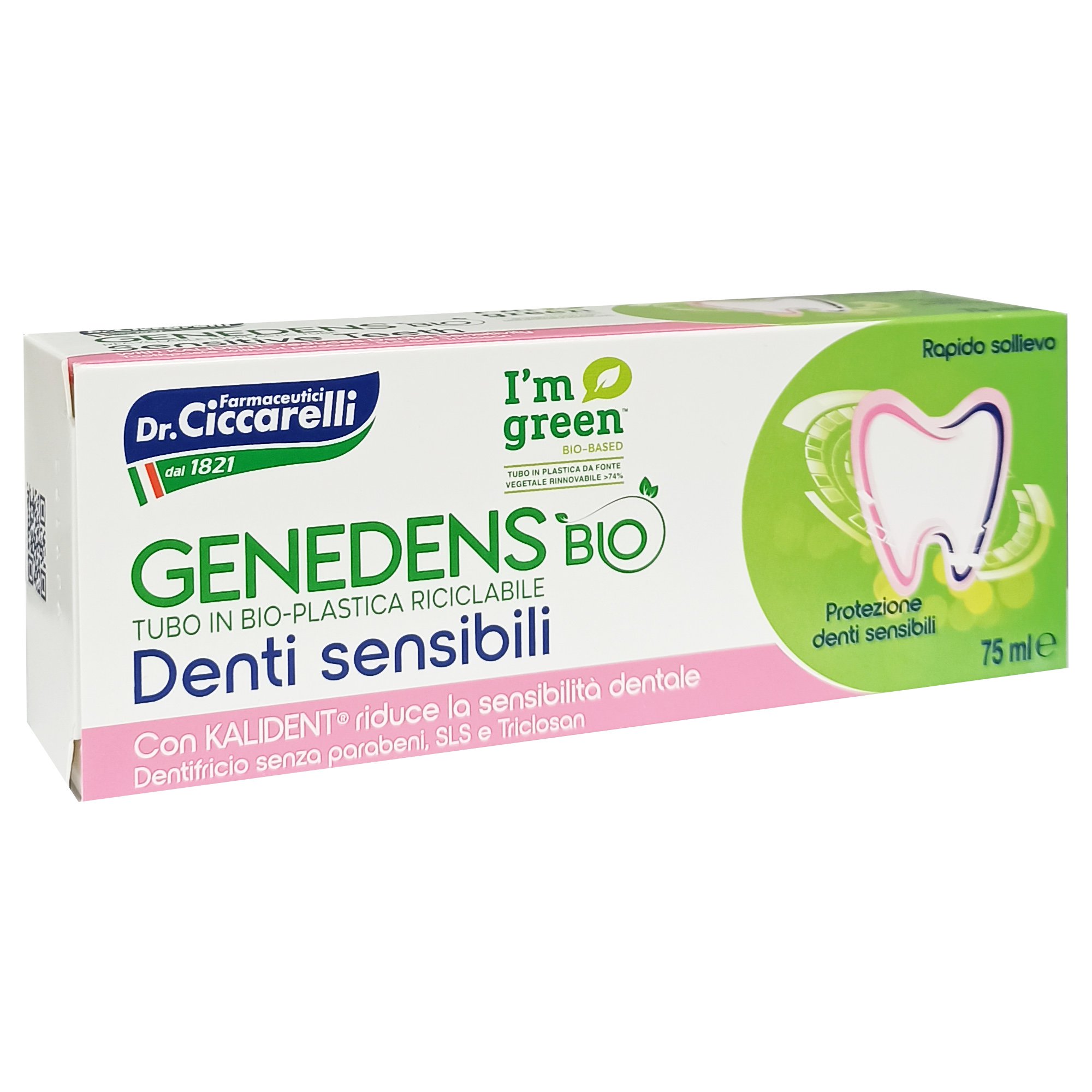 Dottor Ciccarelli Dr Ciccarelli Genedens Bio Toothpaste Sensitive Οδοντόκρεμα Ενηλίκων για Ευαίσθητα Δόντια 75ml