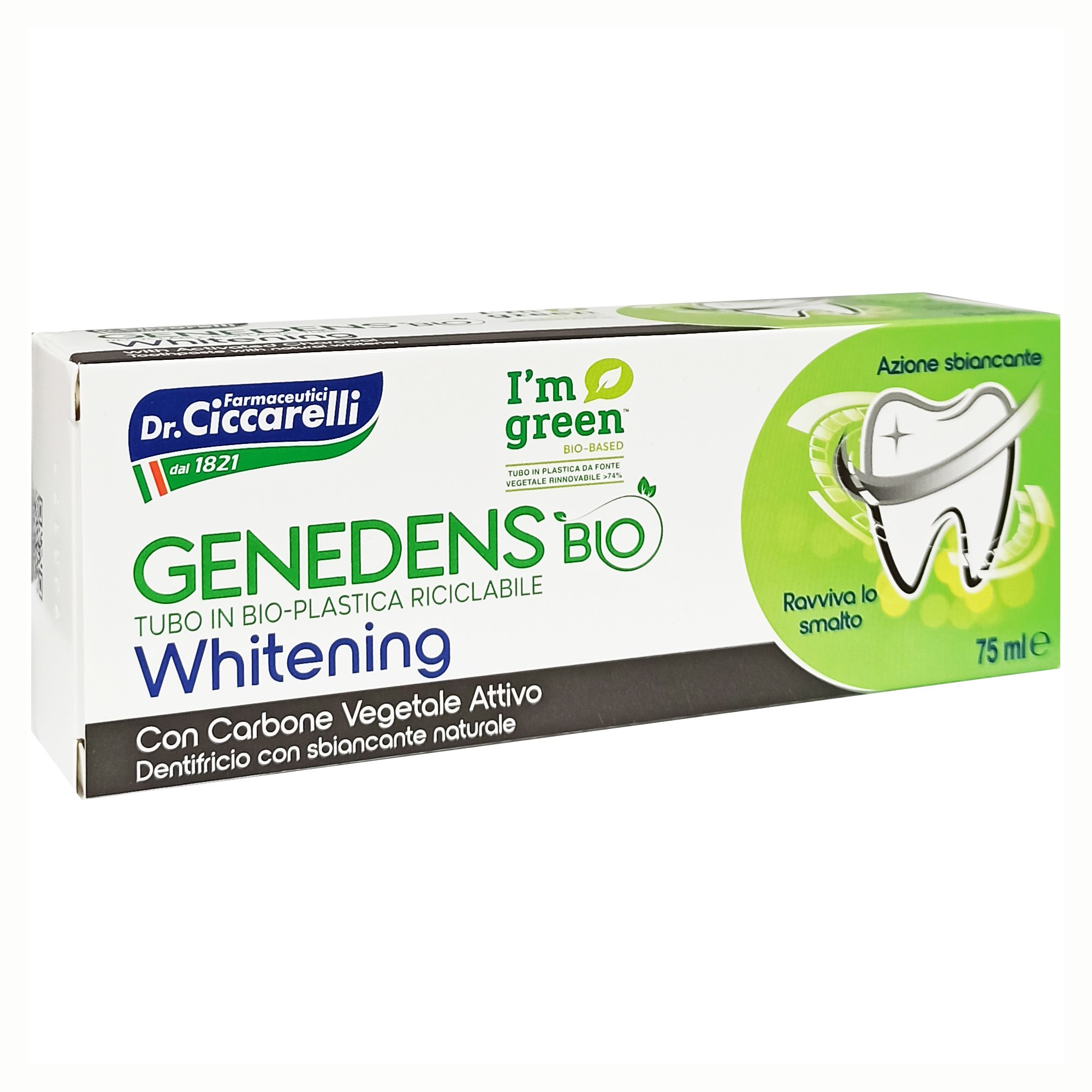 Dottor Ciccarelli Dr Ciccarelli Genedens Bio Whitening Toothpaste Οδοντόκρεμα με Ενεργό Άνθρακα για Φυσική Λεύκανση ​75ml