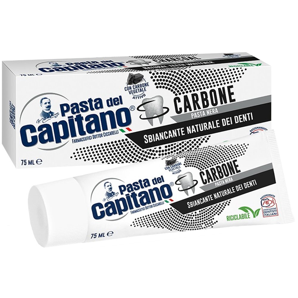 Health-Plus Pasta Del Capitano Charcoal Λευκαντική Οδοντόκρεμα με Ενεργό Φυσικό Άνθρακα 75ml