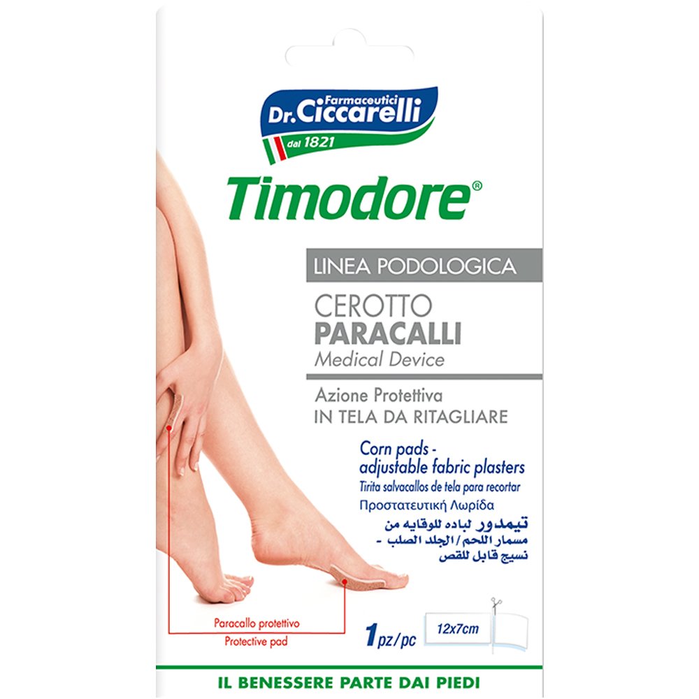 Dottor Ciccarelli Dr Ciccarelli Timodore Corn Pads Επίθεμα για Κάλους που Εμποδίζει την Επανεμφάνιση τους & Προστατεύει το Πόδι 12x7cm, 1 Τεμάχιο