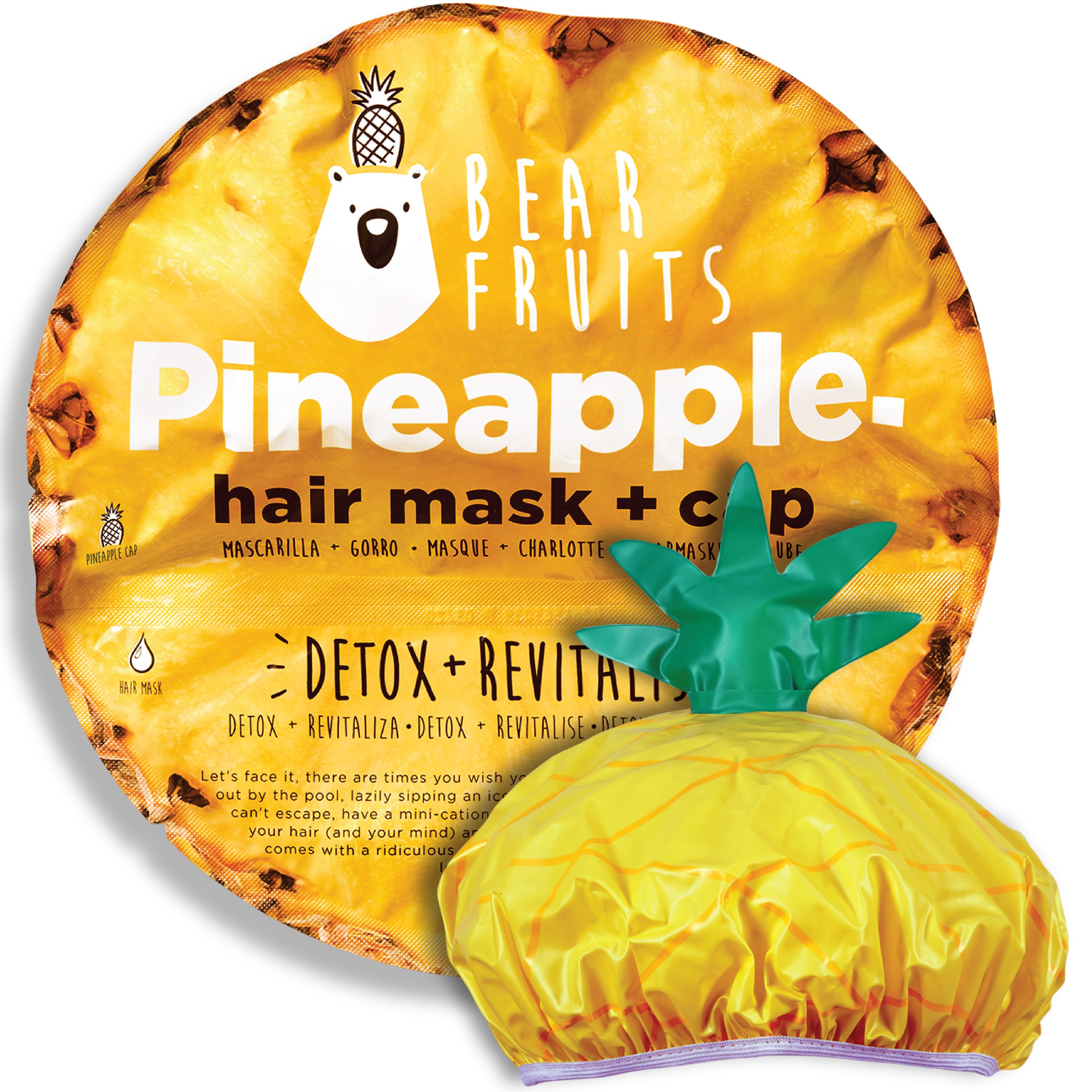 Bear Fruits Bear Fruits Pineapple Detox & Revitalise Hair Mask Μάσκα Περιποίησης Μαλλιών για Αποτοξίνωση & Ανανέωση 20ml & Σκουφάκι Εφαρμογής 1 Τεμάχιο