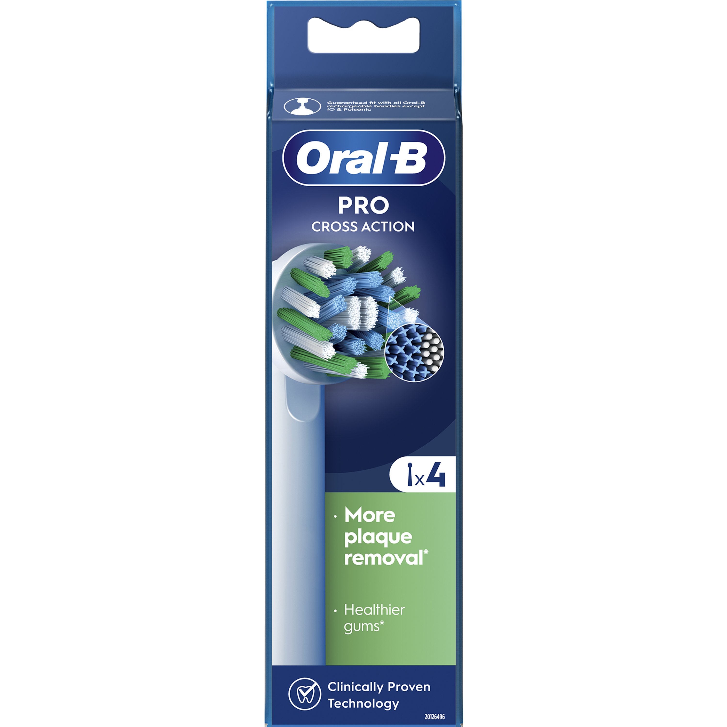 Oral-B Oral-B Pro Cross Action Medium Electric Toothbrush Head Replacement White Ανταλλακτικές Κεφαλές Ηλεκτρικής Οδοντόβουρτσας για Αφαίρεση της Πλάκας & Προστασία των Ούλων με Μεσαίας Σκληρότητας Ίνες & Ένδειξη Αντικατάστασης της Κεφαλής 4 Τεμάχια