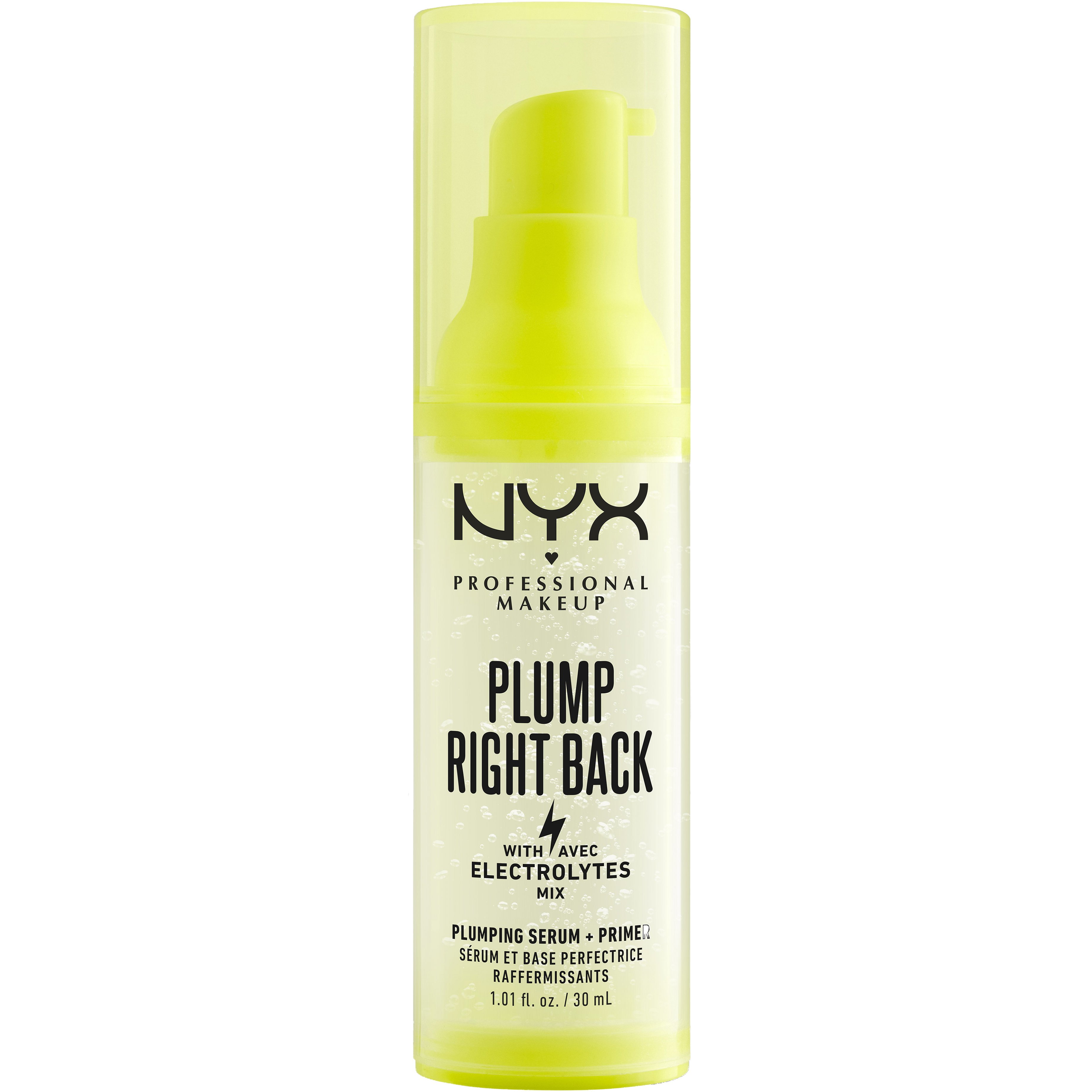 NYX Professional Makeup NYX Professional Makeup Plump Right Back Plumping Serum & Primer Ορός Primer με Ηλεκτρολύτη που Παρατείνει τη Αντοχή του Μακιγιάζ 30ml