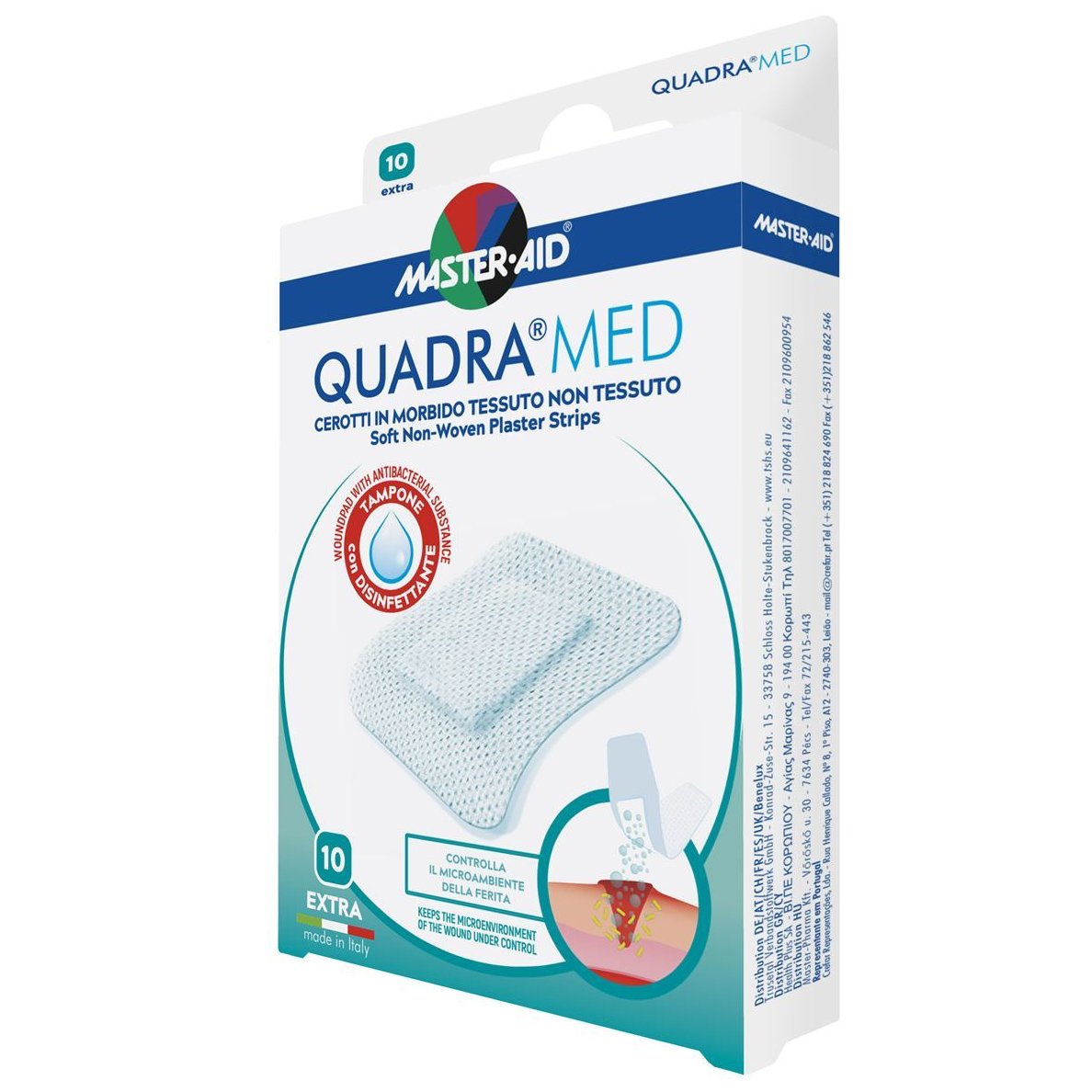 Master Aid Master Aid Quadra Med Soft Non-Woven Plaster Strips Extra 45x57mm Αυτοκόλλητο Επίθεμα Ιδανικό για Μικροτραύματα 10 Τεμάχια