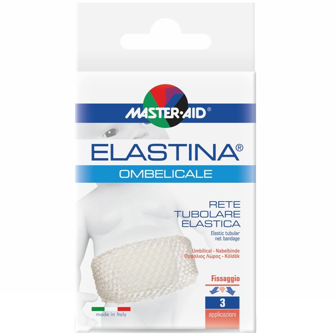 Master Aid Elastina Ombelicale Ελαστικός Σωληνοειδής Δικτυωτός Επίδεσμος με 3 Επιθέματα για τον Ομφάλιο Λώρο 1 Τεμάχιο φωτογραφία