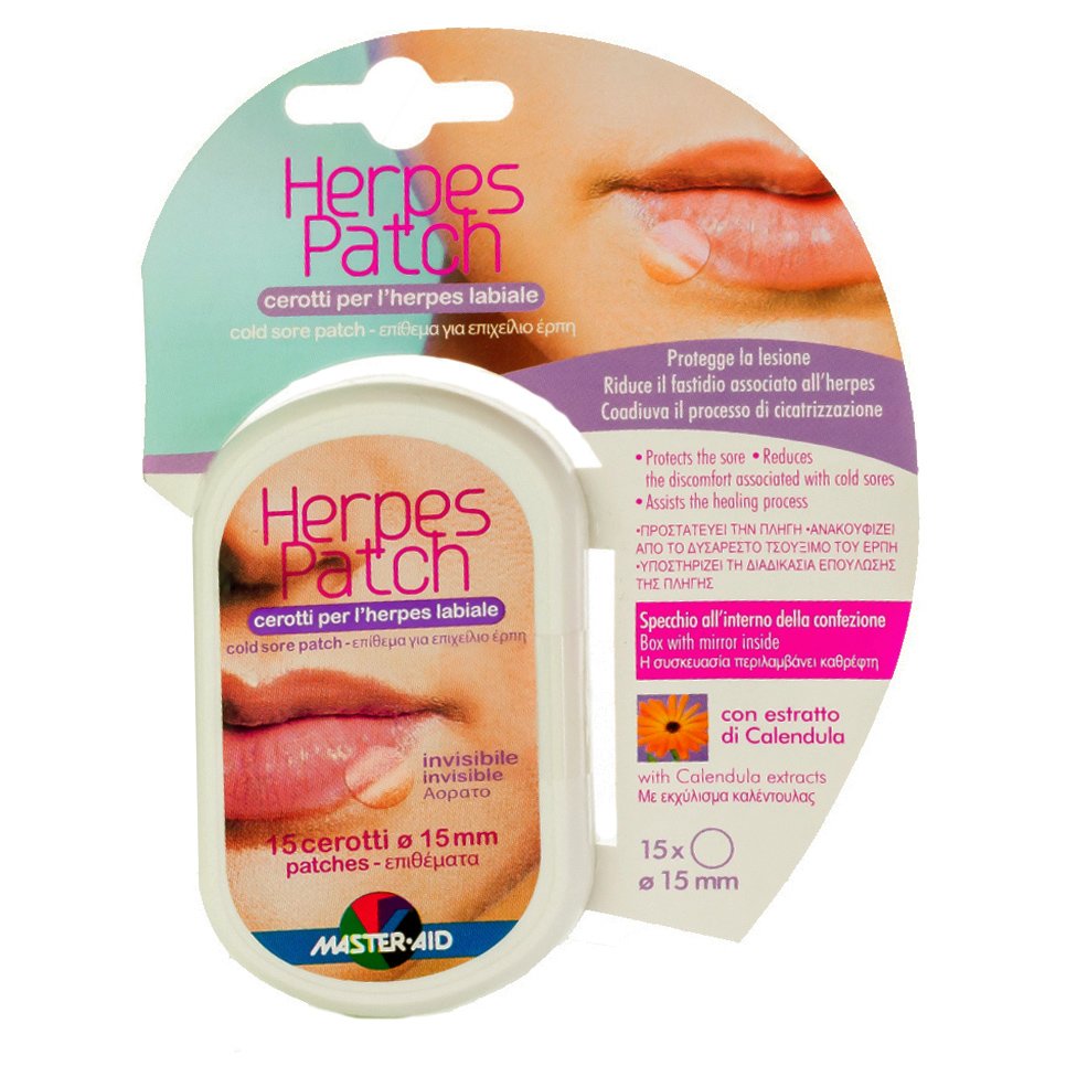 Master Aid Master Aid Herpes Patch Υδροκολλοειδή Επιθέματα για τη Θεραπεία του Επιχείλιου Έρπη 15 Τεμάχια