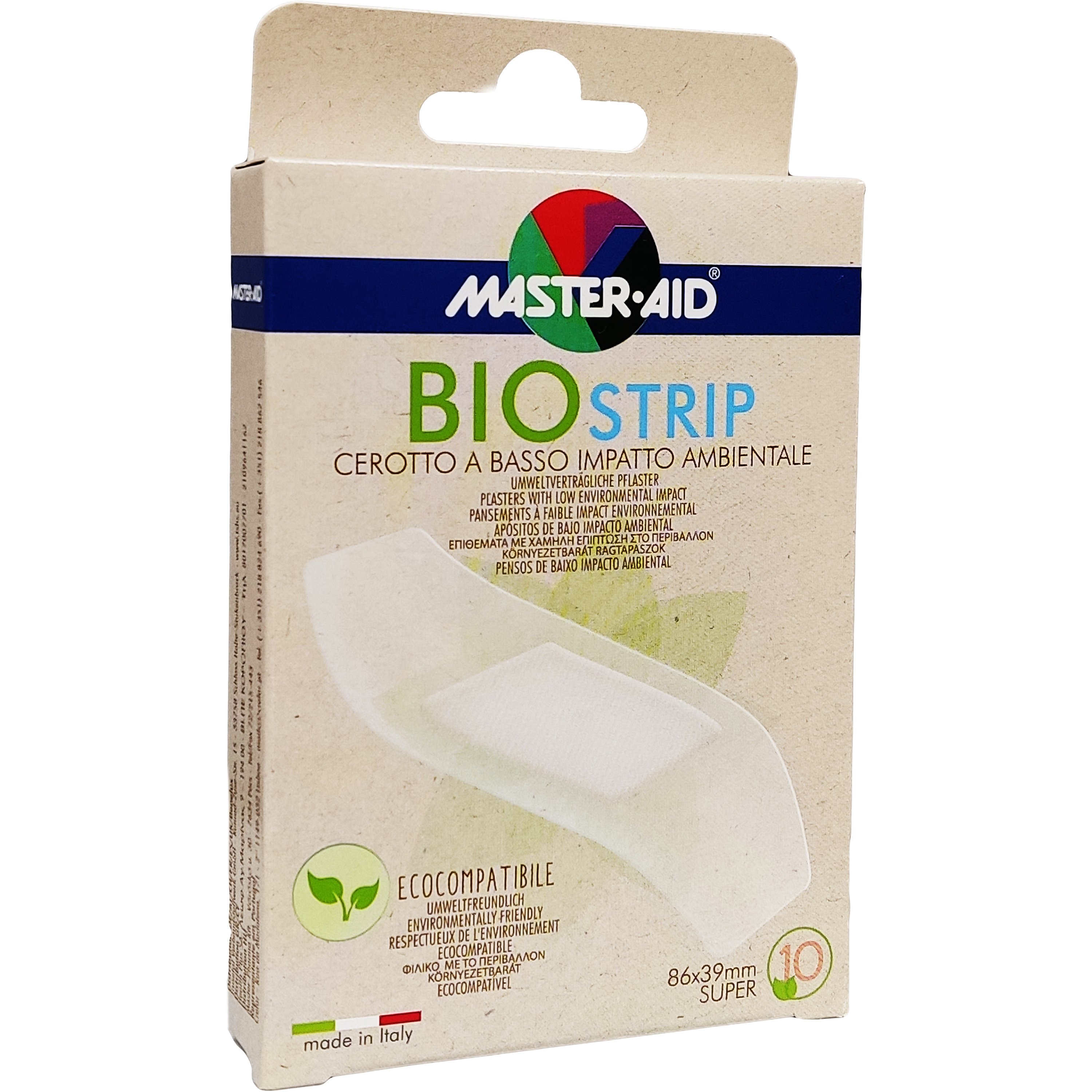 Master Aid Master Aid Bio Strip 86mm x 39mm Super Καινοτόμο Οικολογικό Επίθεμα Ιδανικό για Μικροτραύματα 10 Τεμάχια