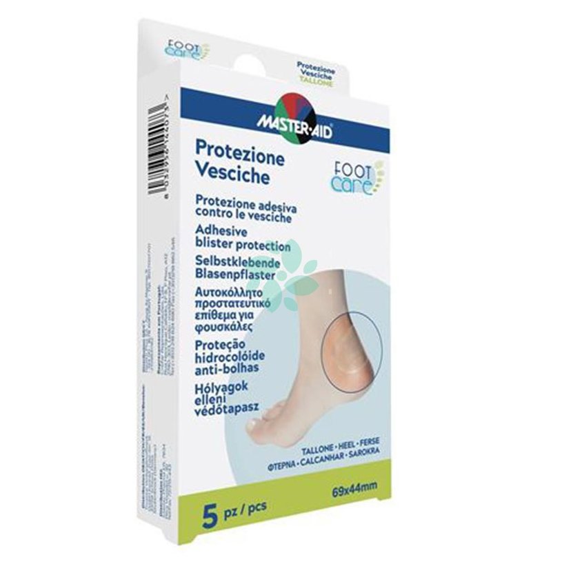 Master Aid Foot Care Protezione Vesciche 69x44mm Αυτοκόλλητο Προστατευτικό Επίθεμα για Φουσκάλες 5 Τεμάχια φωτογραφία