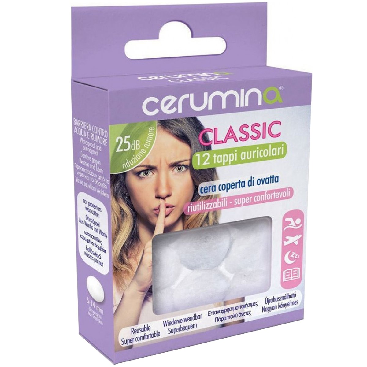 Health-Plus Cerumina Classic Ωτοασπίδες από Βαμβάκι για Μείωση Θορύβου 12 Τεμάχια