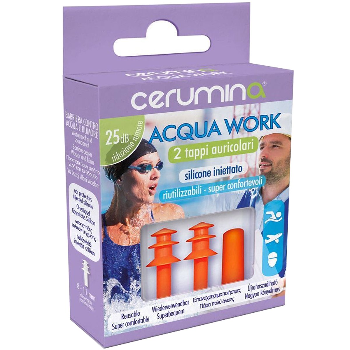 Health-Plus Cerumina Acqua Work Ωτοασπίδες Νερού & Μείωση Θορύβου 2 Τεμάχια