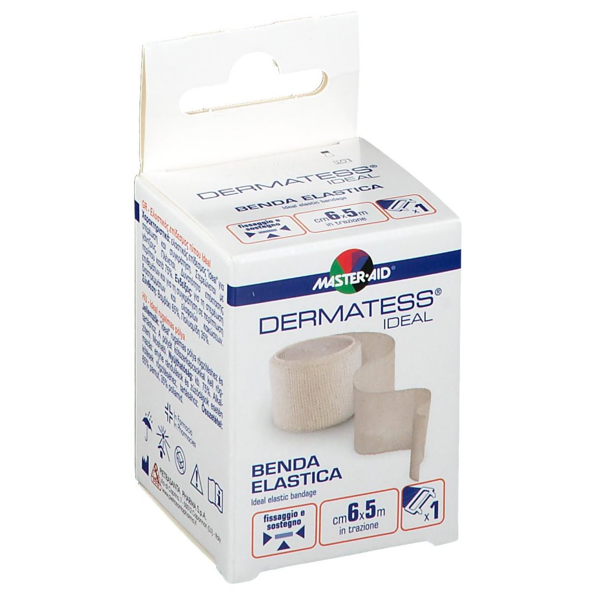 Master Aid Master Aid Dermatess Ideal Elastic Bandage 6cm x 5m Ελαστικός Επίδεσμος για την Συγκράτηση Επιθεμάτων, Δυνατότητα Στερέωσης με Γαντζάκι 1 Τεμάχιο