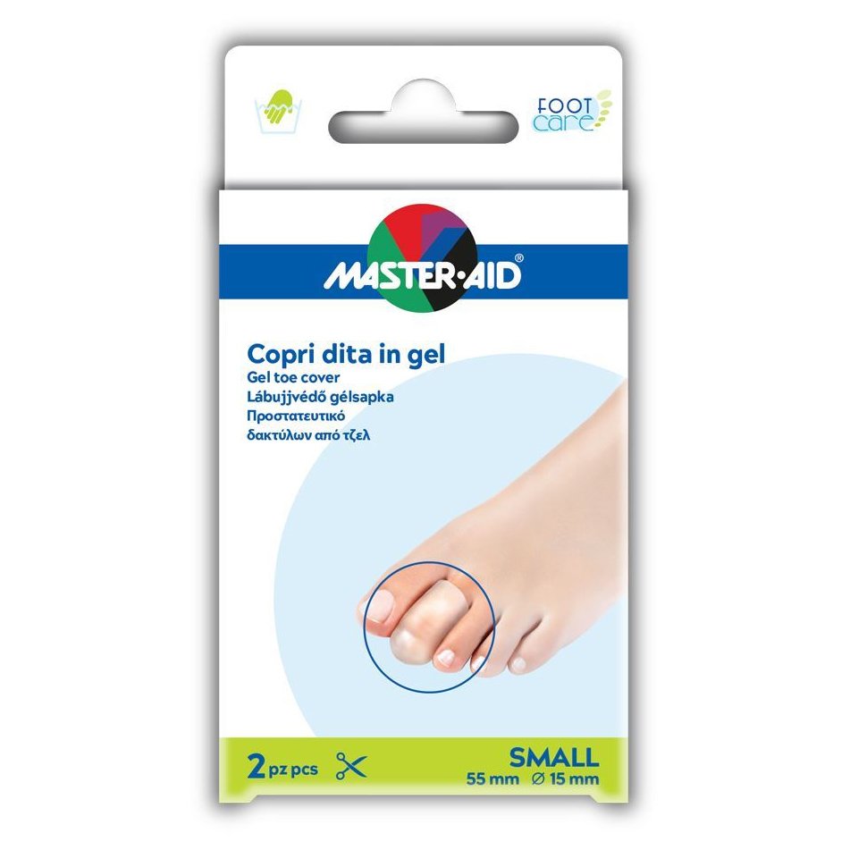 Master Aid Master Aid Gel Toe Cover Προστατευτικό Δαχτύλων από Τζελ Μέγεθος Small 2 Τεμάχια