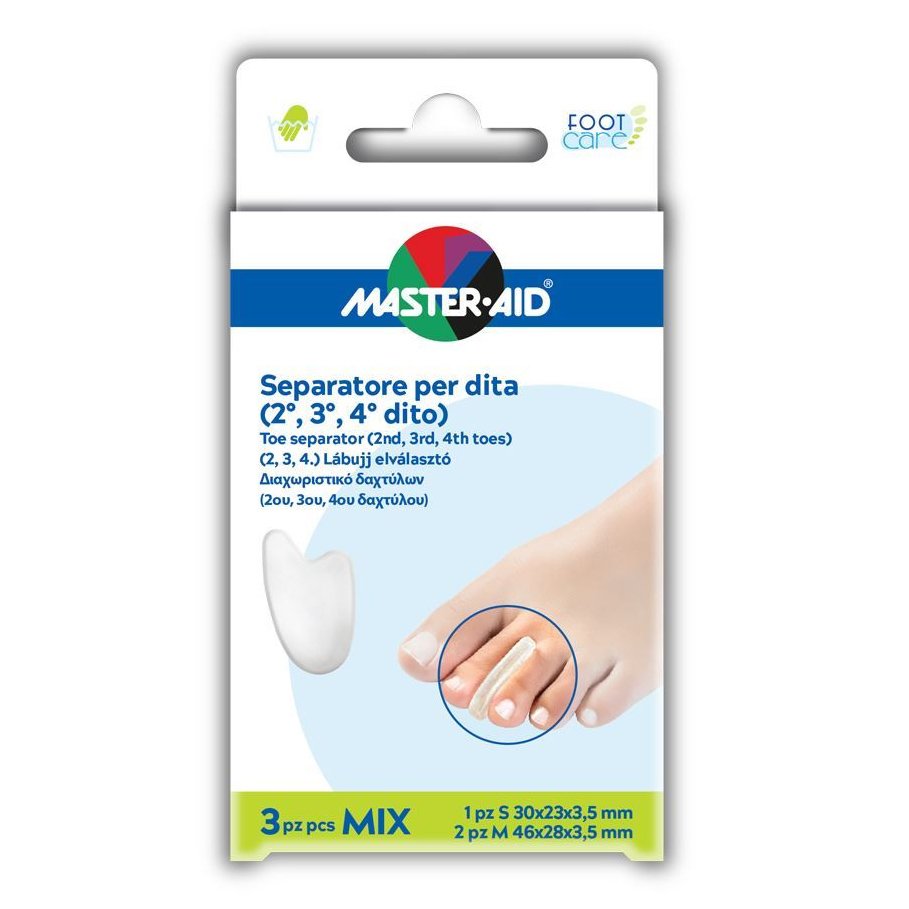 Master Aid Master Aid Toe Separator Διαχωριστικό Δαχτύλων (2ου, 3ου, 4ου Δαχτύλου) 3 Τεμάχια Mix