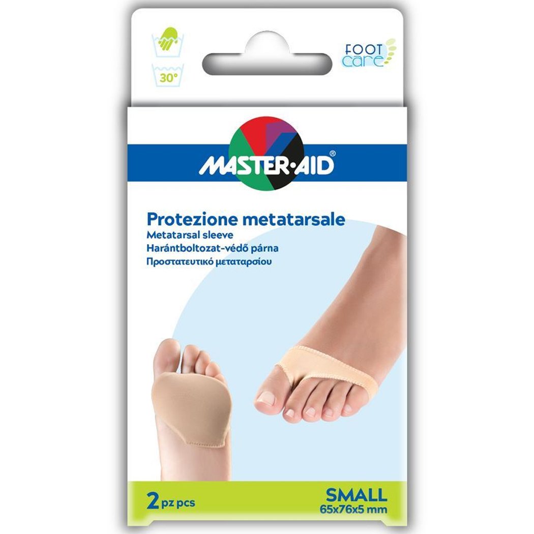 Master Aid Master Aid Metatarsal Sleeve Προστατευτικό Μεταταρσίου με Gel & Ύφασμα 2 Τεμάχια - Small 65x76x5mm