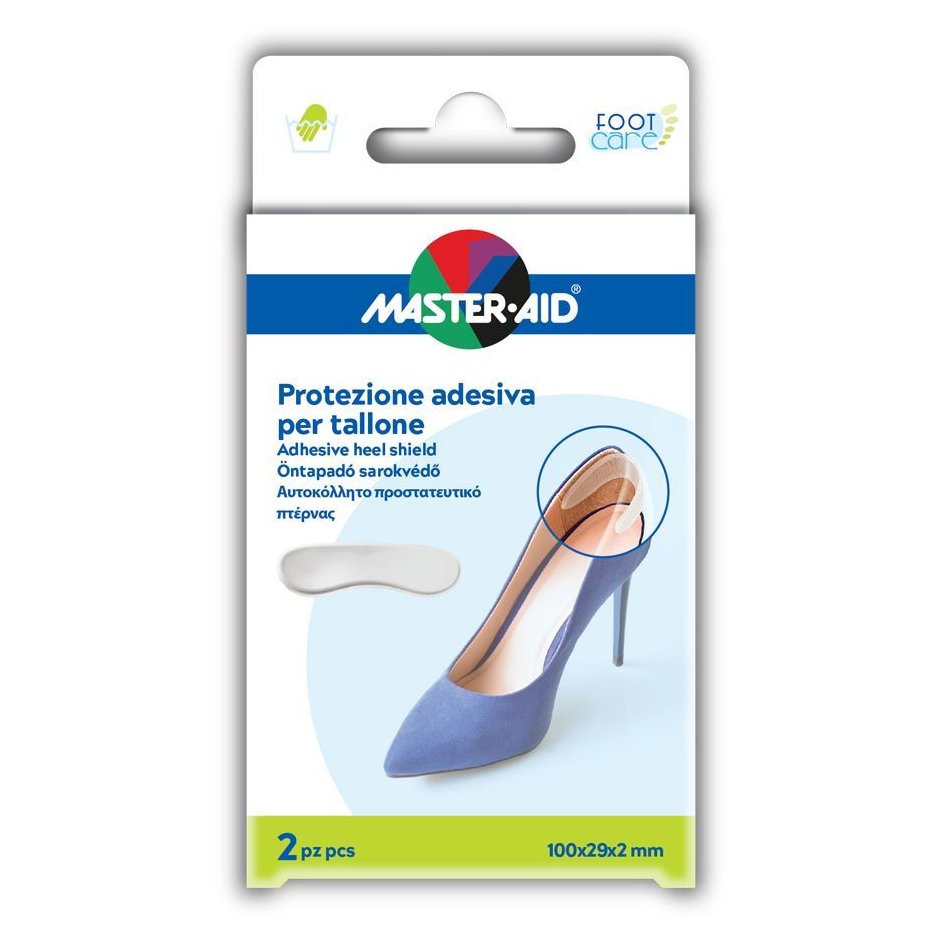 Master Aid Master Aid Adhesive Heel Shield Αυτοκόλλητο Προστατευτικό Πτέρνας 100x29x2mm One Size 2 Τεμάχια