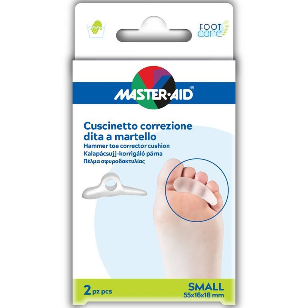 Master Aid Master Aid Hammer Toe Corrector Cushion Gel Μαξιλάρι Σφυροδακτυλίας 2 Τεμάχια - Small 55x16x18mm