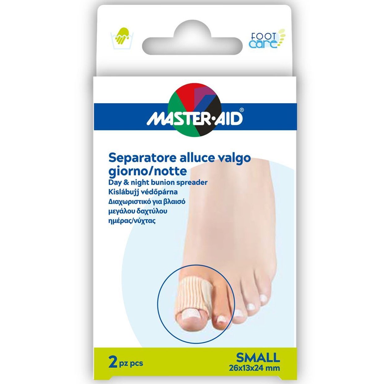 Master Aid Master Aid Day & Night Bunion Spreader Διαχωριστικό για το Κότσι Ημέρας & Νύχτας 2 Τεμάχια - Small 26x13x24mm