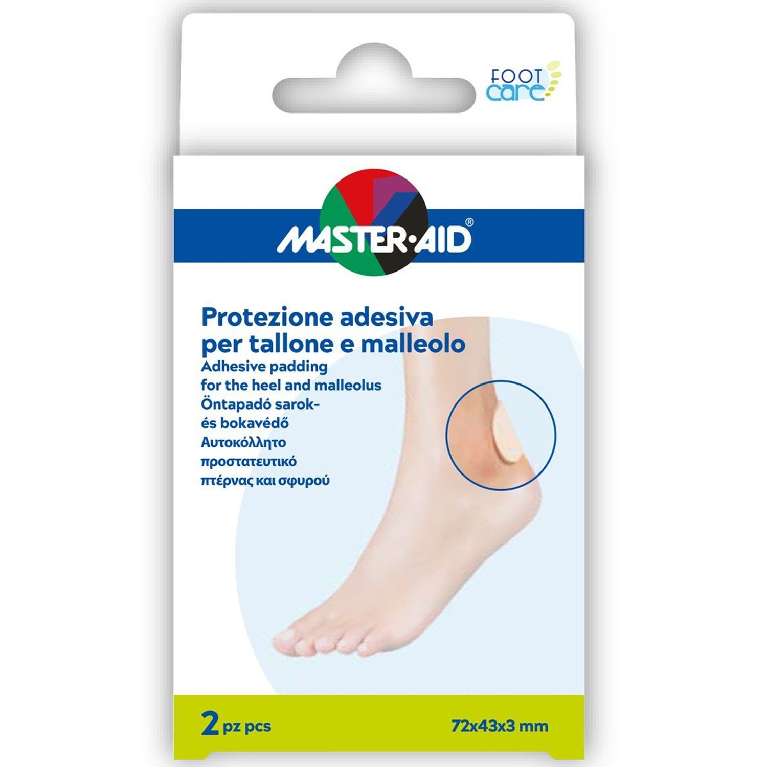 Master Aid Master Aid Adhesive Padding for the Heel & Malleolous Αυτοκόλλητο Επίθεμα για τη Πτέρνα & το Σφυρό 72x43x3mm 2 Τεμάχια