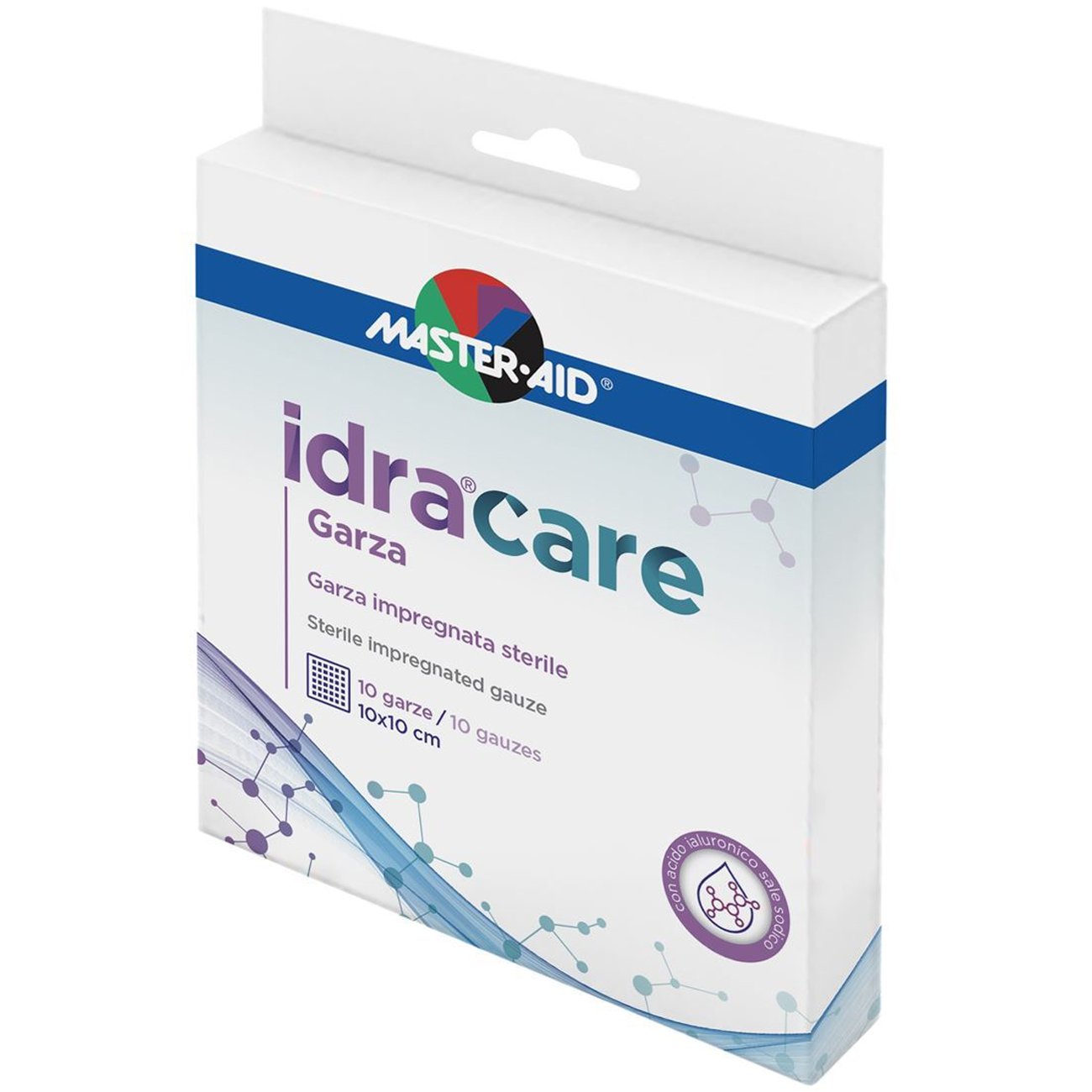 Master Aid Master Aid Idracare Sterile Impregnated 10cm x 10cm Gauze Αποστειρωμένη Γάζα Εμποτισμένη με Υαλουρονικό Οξύ 10 Τεμάχια