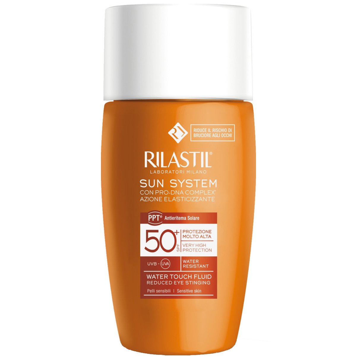 Rilastil Rilastil Sun System Water Touch Fluid Spf50+ Λεπτόρρευστη Αντηλιακή Κρέμα Προσώπου Πολύ Υψηλής Προστασίας που Μειώνει την Πιθανότητα Ερεθισμού των Ματιών 50ml