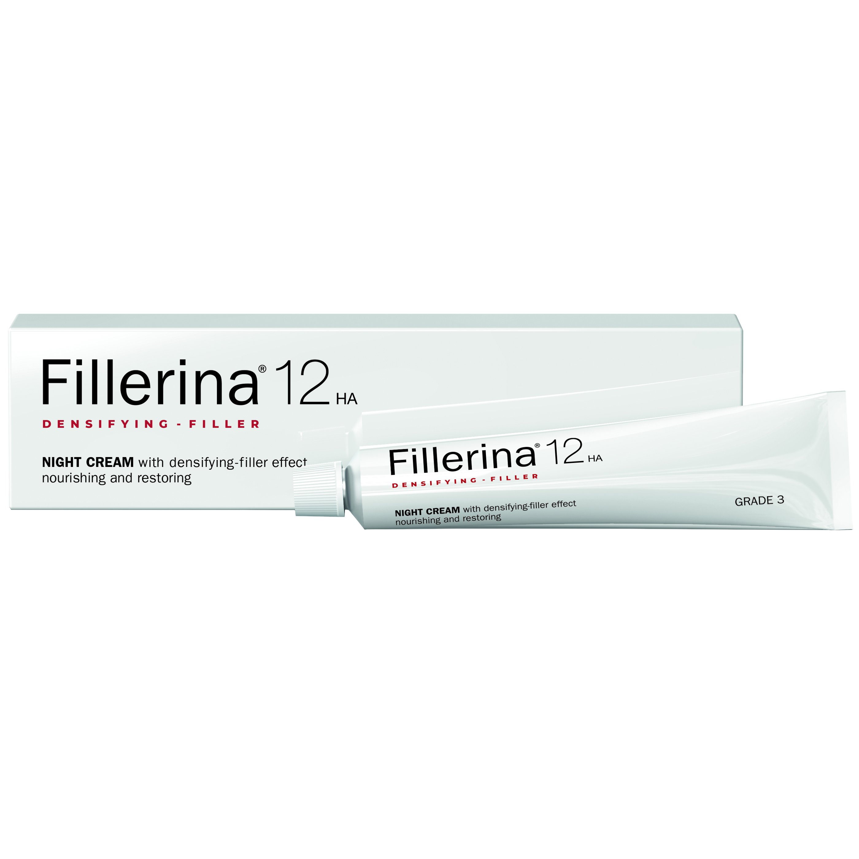 Fillerina Fillerina 12HA Densifying Filler Night Cream Grade 3, 50ml,Αντιγηραντική Κρέμα Νυκτός Προσώπου για Αναπλήρωση Όγκου & Γεμίσματος των Ρυτίδων