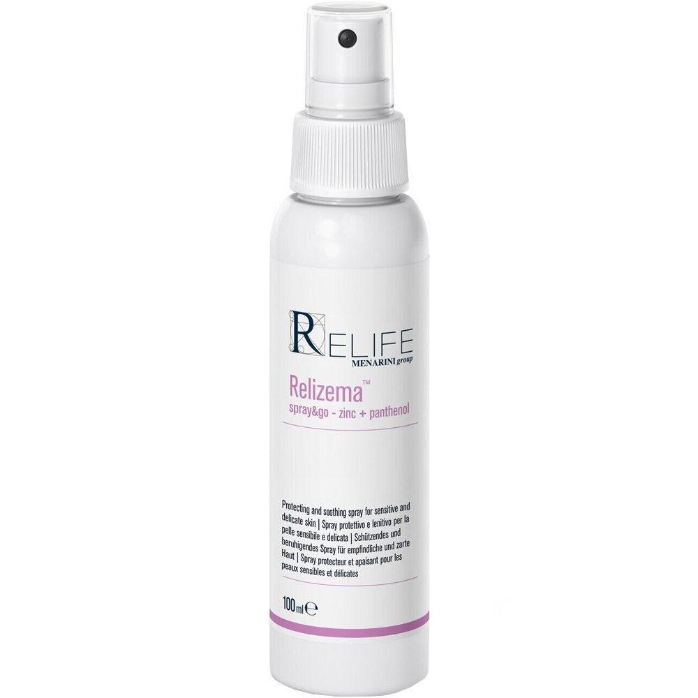 Menarini Menarini Relife Relizema Spray & Go Zinc & Panthenol Καταπραϋντικό & Προστατευτικό Spray για Ευαίσθητο Δέρμα κατά της Ερυθρότητας & της Αίσθησης Καύσου 100ml