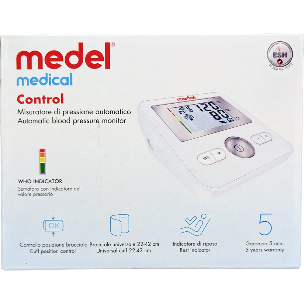 Medel Medical Control Automatic Blood Pressure Monitor Πιεσόμετρο Μπράτσου με 120 Μνήμες & Περιχειρίδα 1 Τεμάχιο φωτογραφία