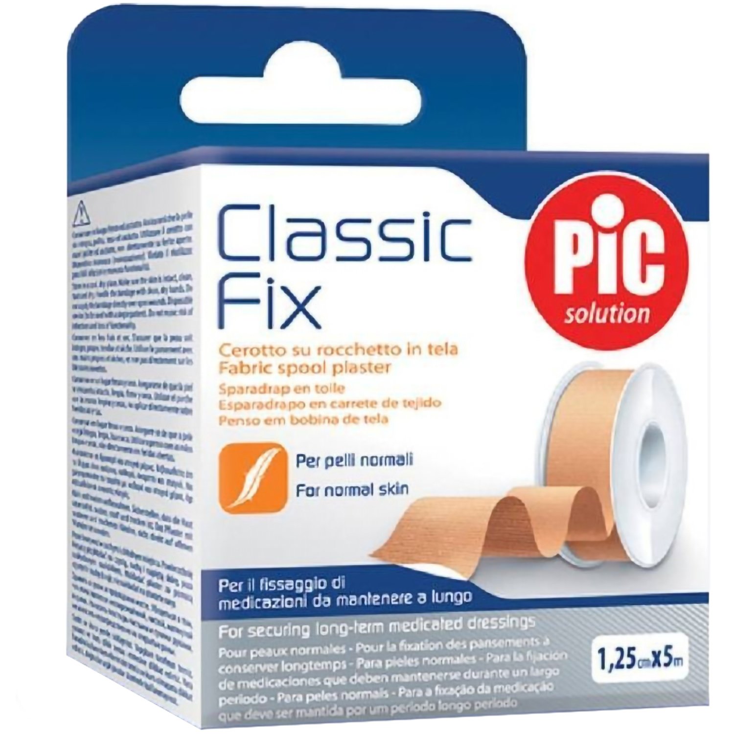 Pic Solution Classic Fix Fabric Spool Plaster Αυτοκόλλητο Επιδεσμικό Ρολό Λευκοπλάστη από Ύφασμα 1 Τεμάχιο - 1.25cm x 5m φωτογραφία