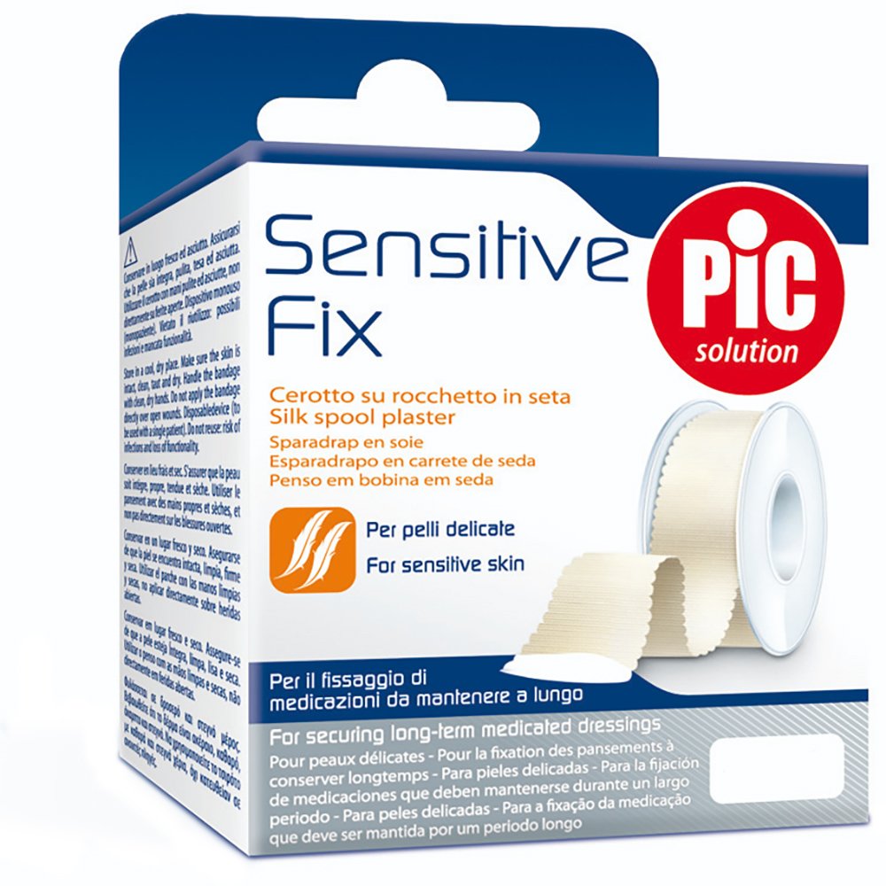 Pic Pic Roll Sensitive Fix Silk Spool Plaster 2.5cm x 5m Μεταξωτή Κολλητική Ταινία για Επιδέσμους Μεγάλης Διάρκειας 1 Τεμάχιο