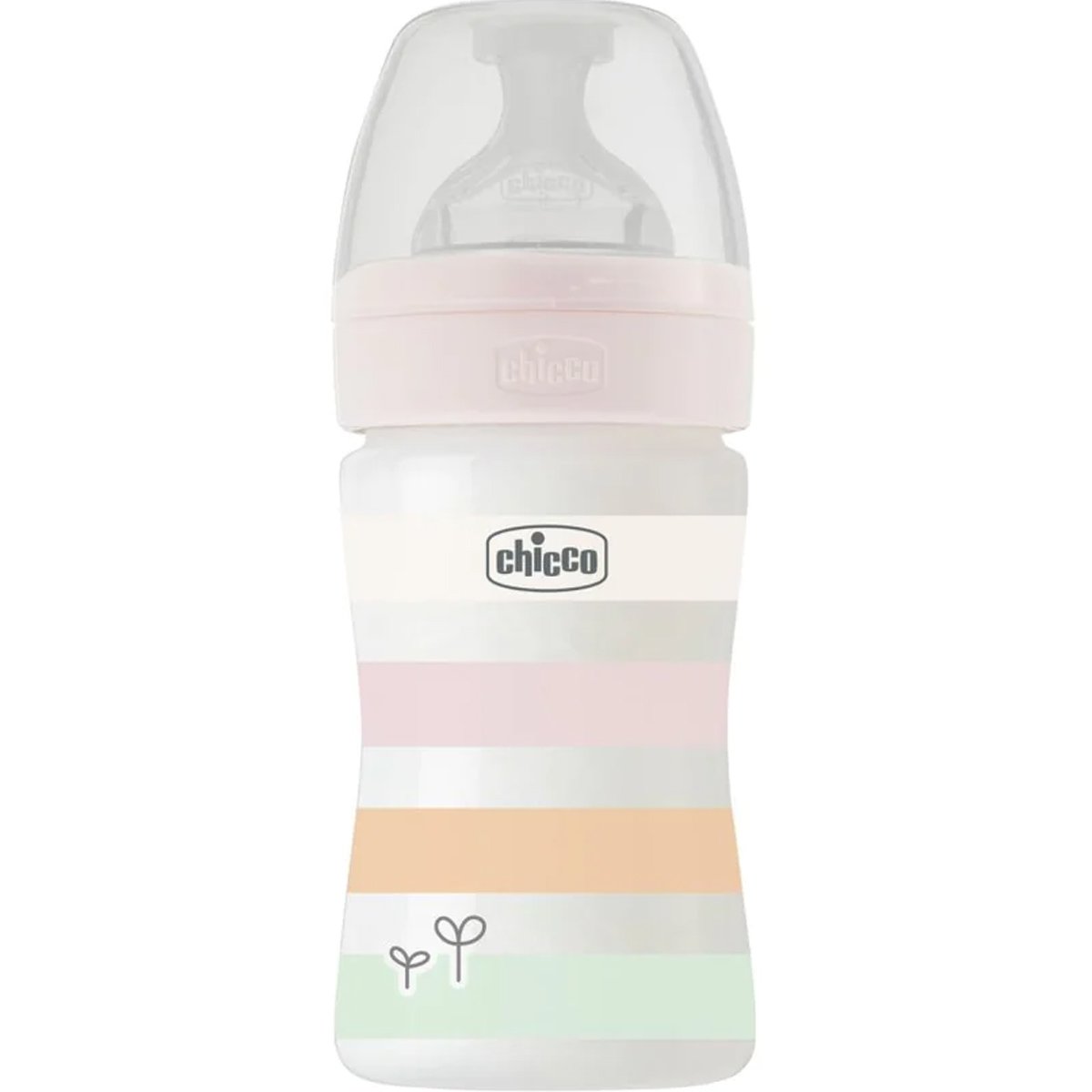 Chicco Well-Being Anti-Colic System 0m+ Πλαστικό Μπιμπερό με Θηλή Σιλικόνης Αργής Ροής 150ml, Κωδ 2861111 - Κρεμ