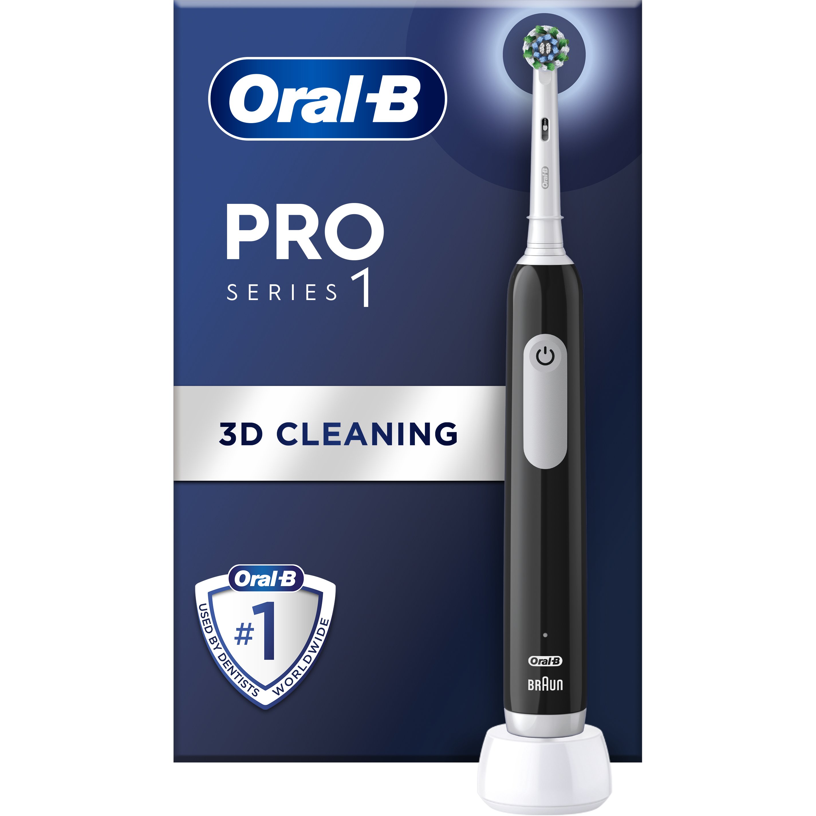 Oral-B Oral-B Pro Series 1 Black Electric Toothbrush Ηλεκτρική Οδοντόβουρτσα με Χρονοδιακόπτη & Αισθητήρα Πίεσης για Προστασία των Ούλων 1 Τεμάχιο